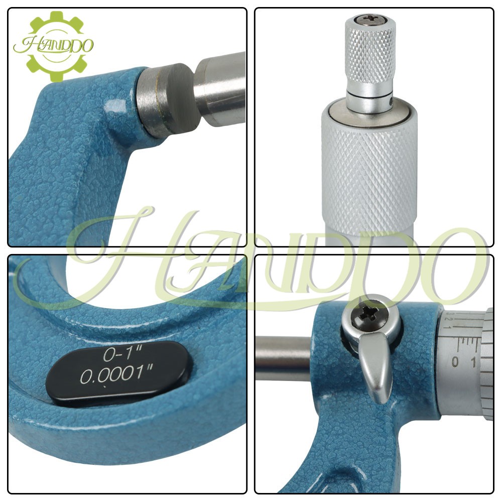 4 Pcs/Set 0-4″ Outside Micrometer Precision 0.0001″ Carbide Tipped New