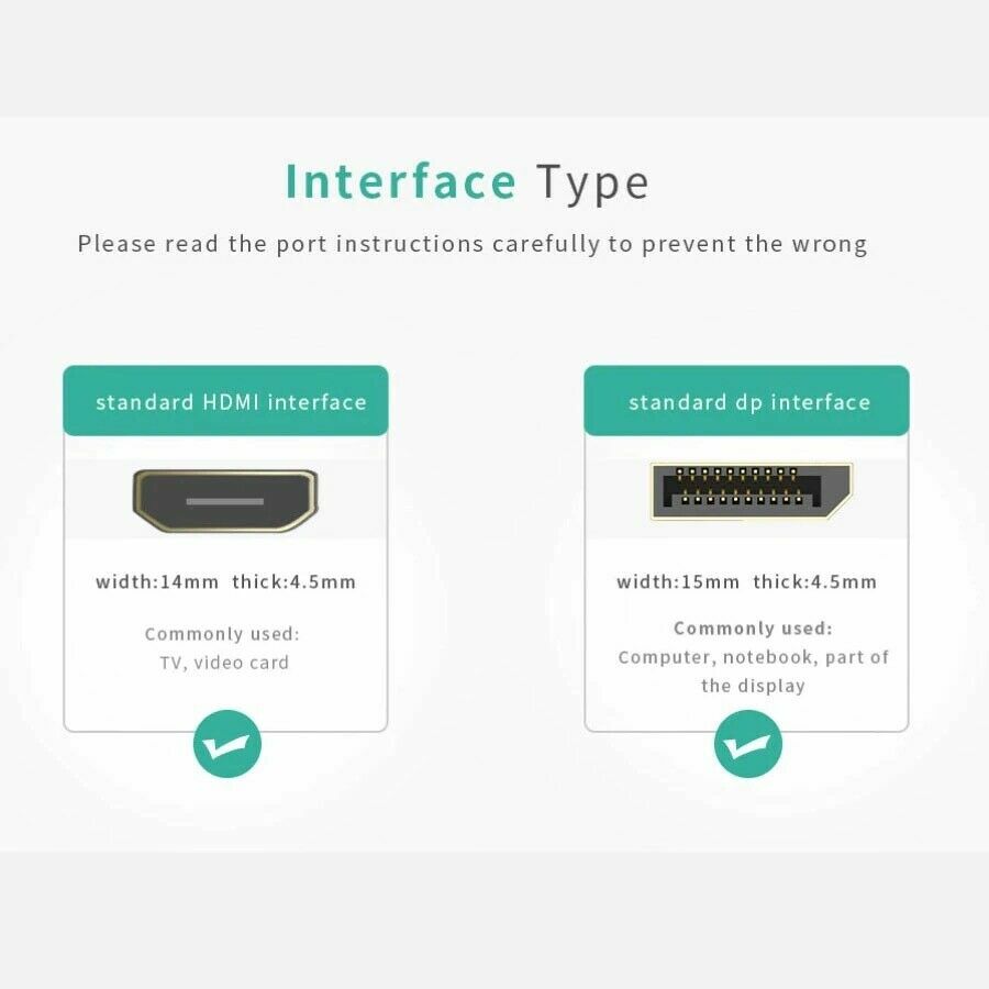 DP Displayport Male to HDMI Female Cable Converter Adapter for PC Laptop Desktop