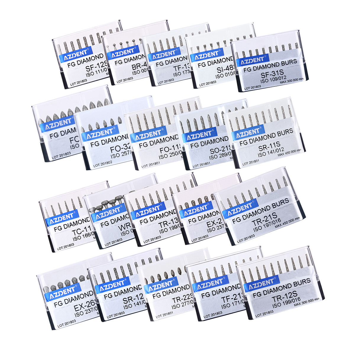 AZDENT Dental Super Coarse Diamond Burs FG for High Speed Handpiece