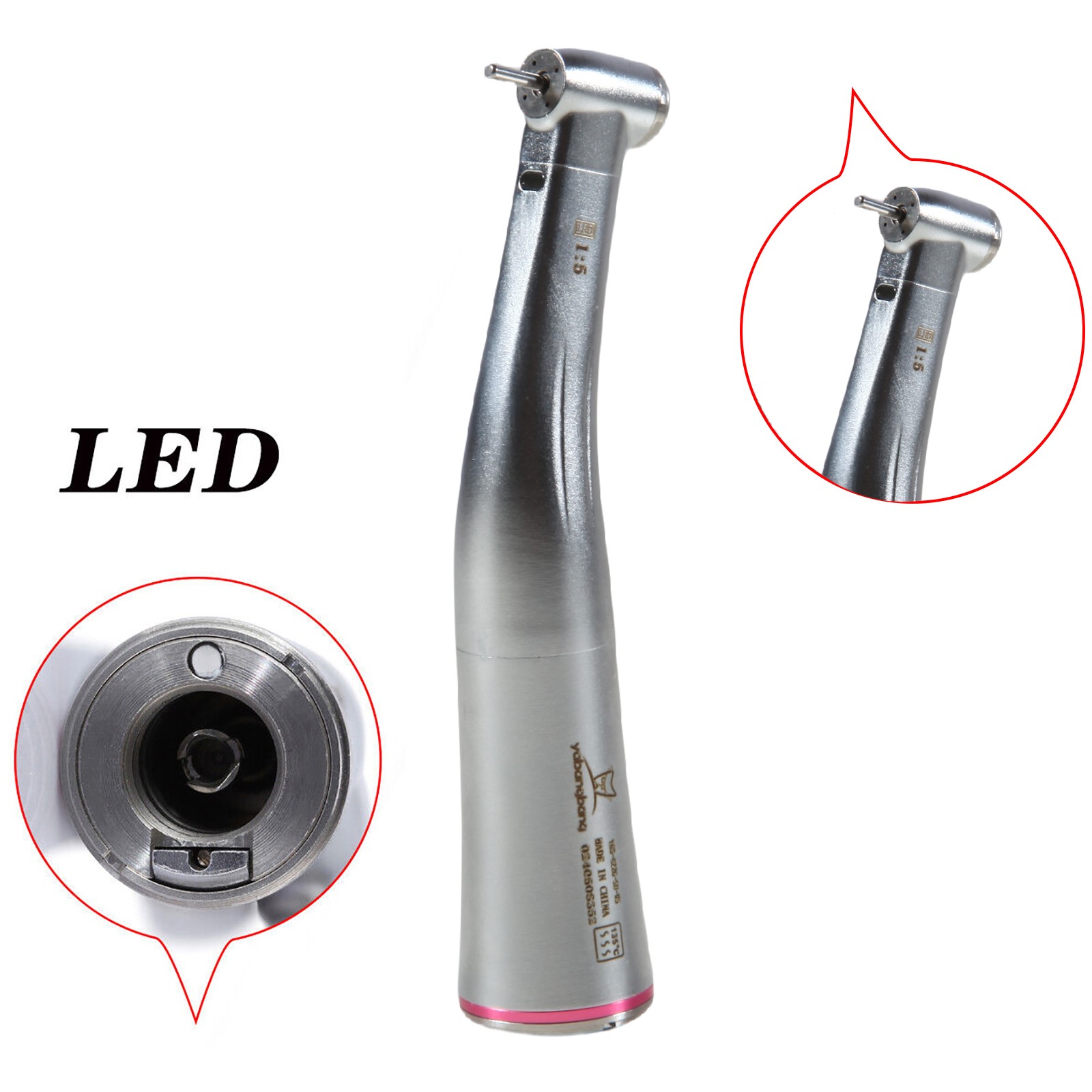 Dental Wireless Electric Hygiene Prophy Handpiece +2Pcs Universal Prophy Angles