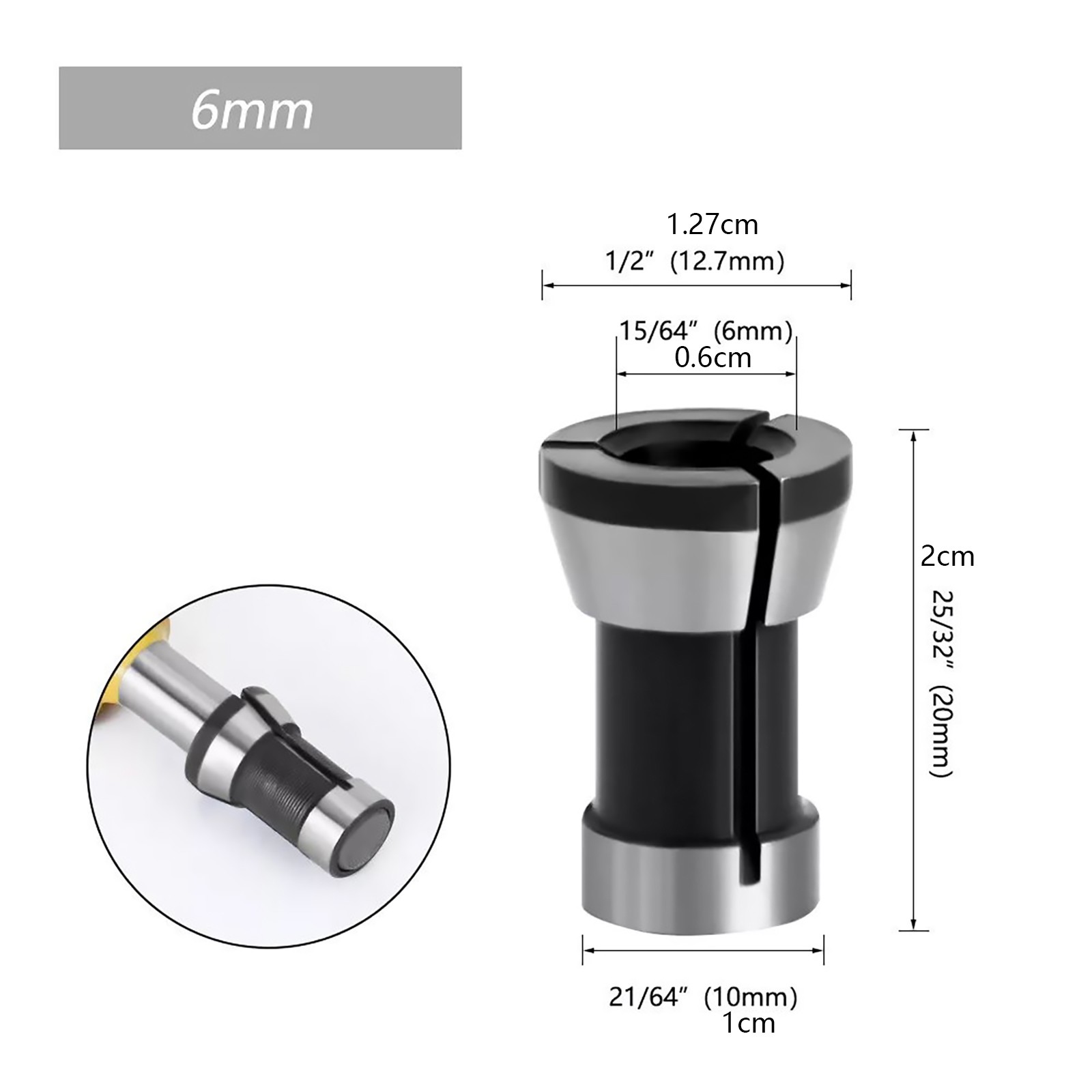 Premium Material 3pcs Router Bit Collet Chuck Clamping Adapter for CNC Engraving