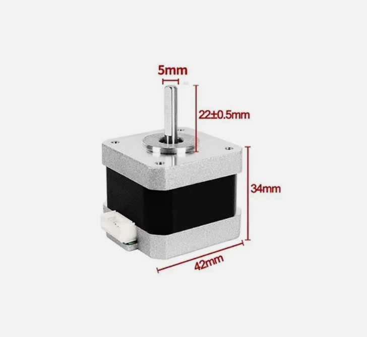 NEMA17 42mm Open-Loop Stepper Motor, 2-Phase 1.8°, 0.28Nm, Suitable for CNC