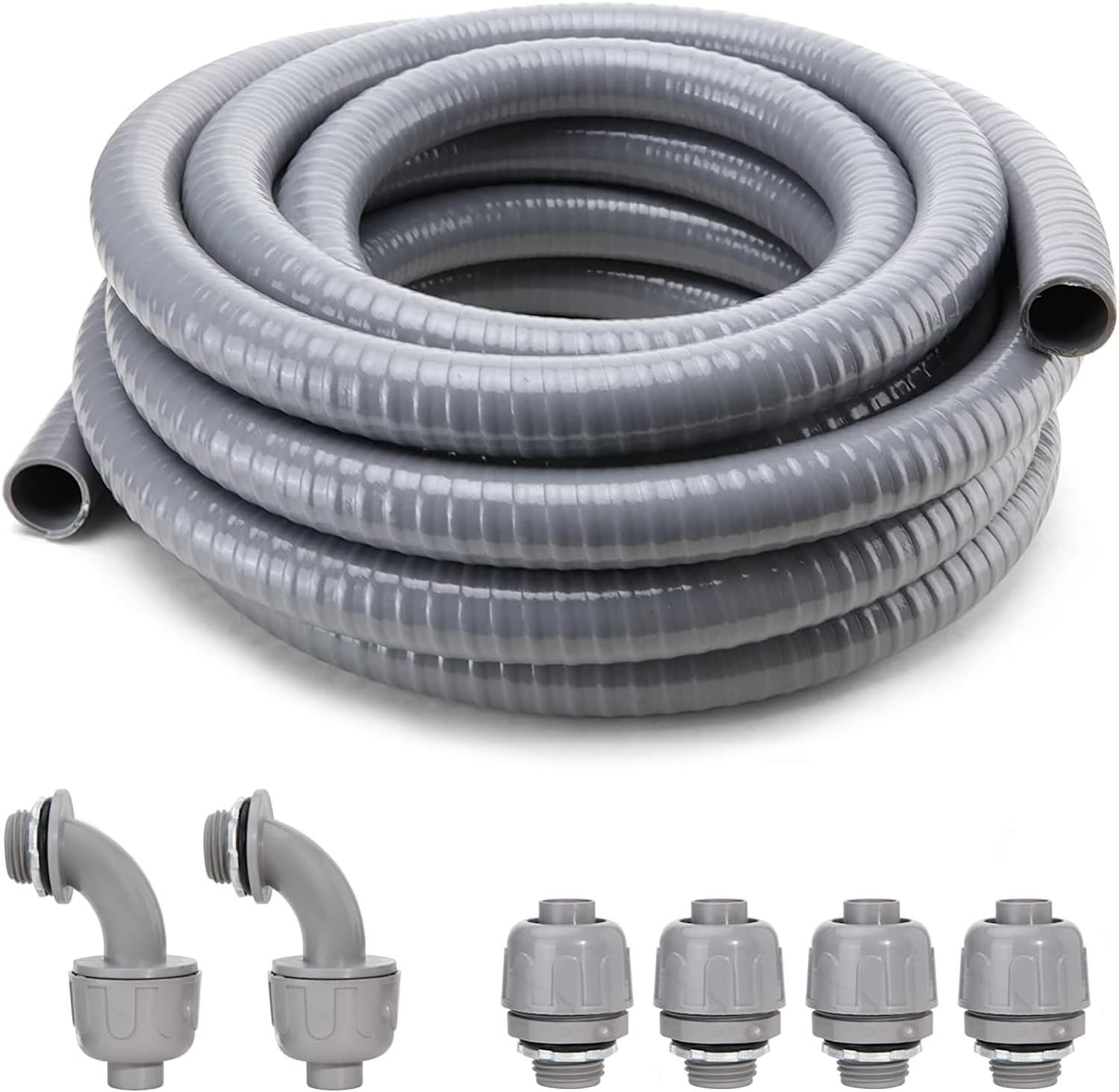 Liquid-Tight Conduit and Connector Kit,Flexible Non Metallic Liquid Tight Electr
