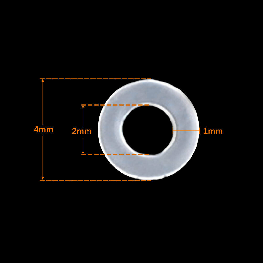 400 Stück Silikon-O-Ringe, 4 x 2 x 1 mm Breite, Dichtung weiß