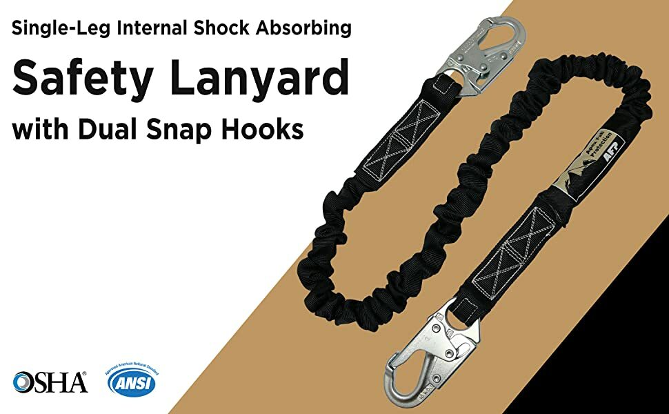 Fall Protection Safety Harness with Dorsal D Ring Roofing Kit Lanyard and Tool
