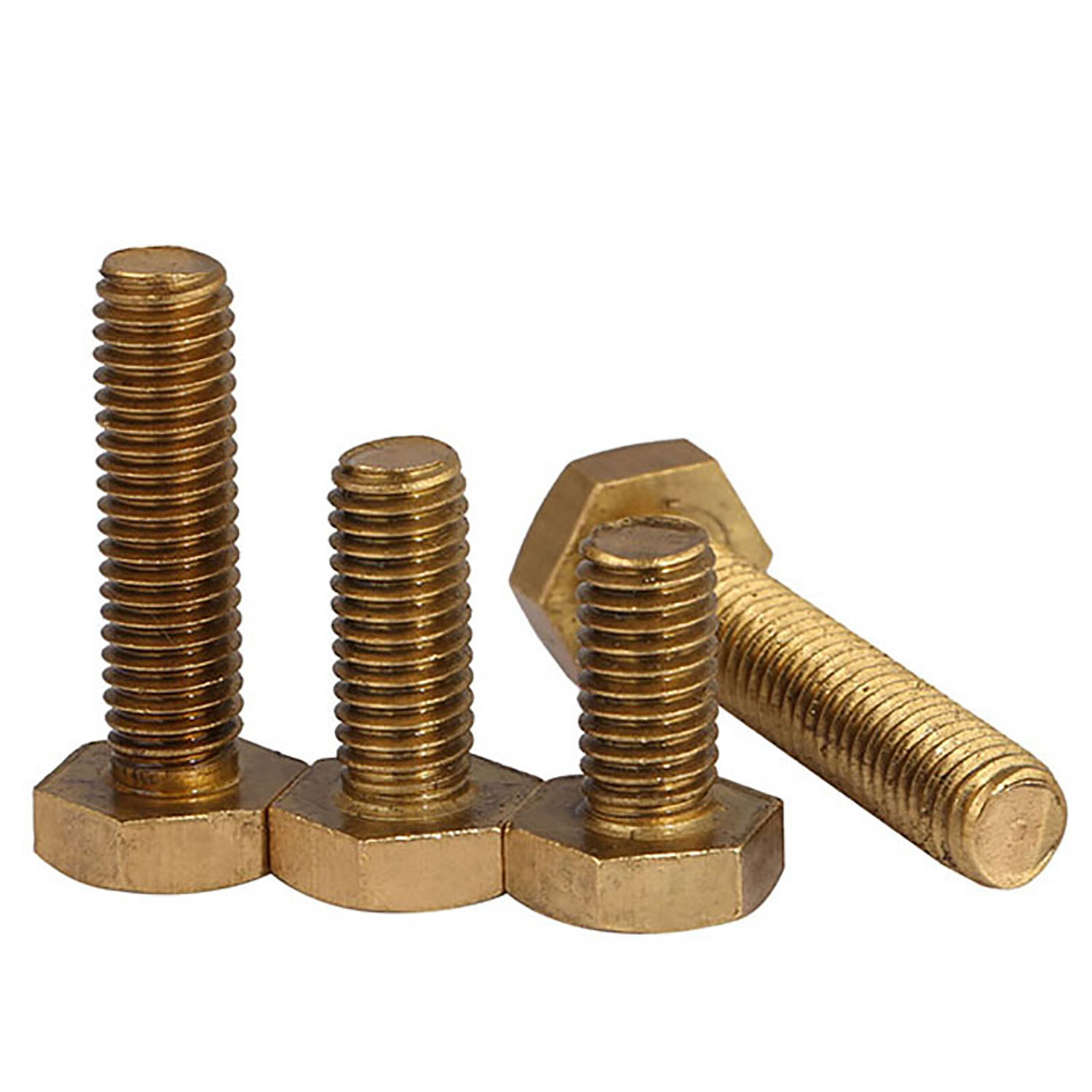 Solid Brass Fully Threaded Hex Bolts M3M4M5M6M8M10M12 Hexagon Head Screws DIN933