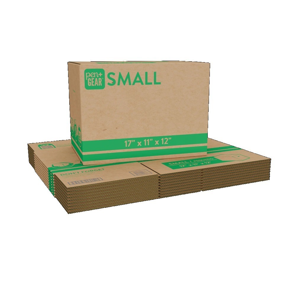 (10 pack) Small Moving Boxes, 17 in. L x 11 in. W x 12 in. H, Kraft