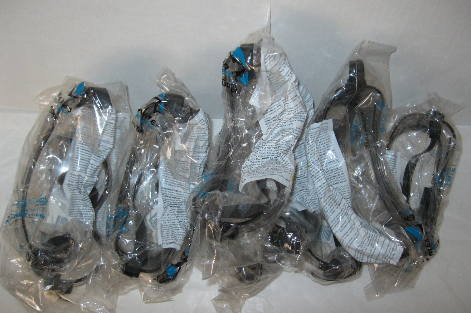 Lot of 9 Pyramex Clear H2X Anti-Fog with Strap Chemical Splash Goggles G304TN