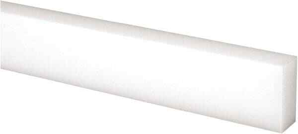 UHMW Polyethylene White Bar, 2″ Wide x 1″ High x 60″ Long (+/- 10% Tolerance)