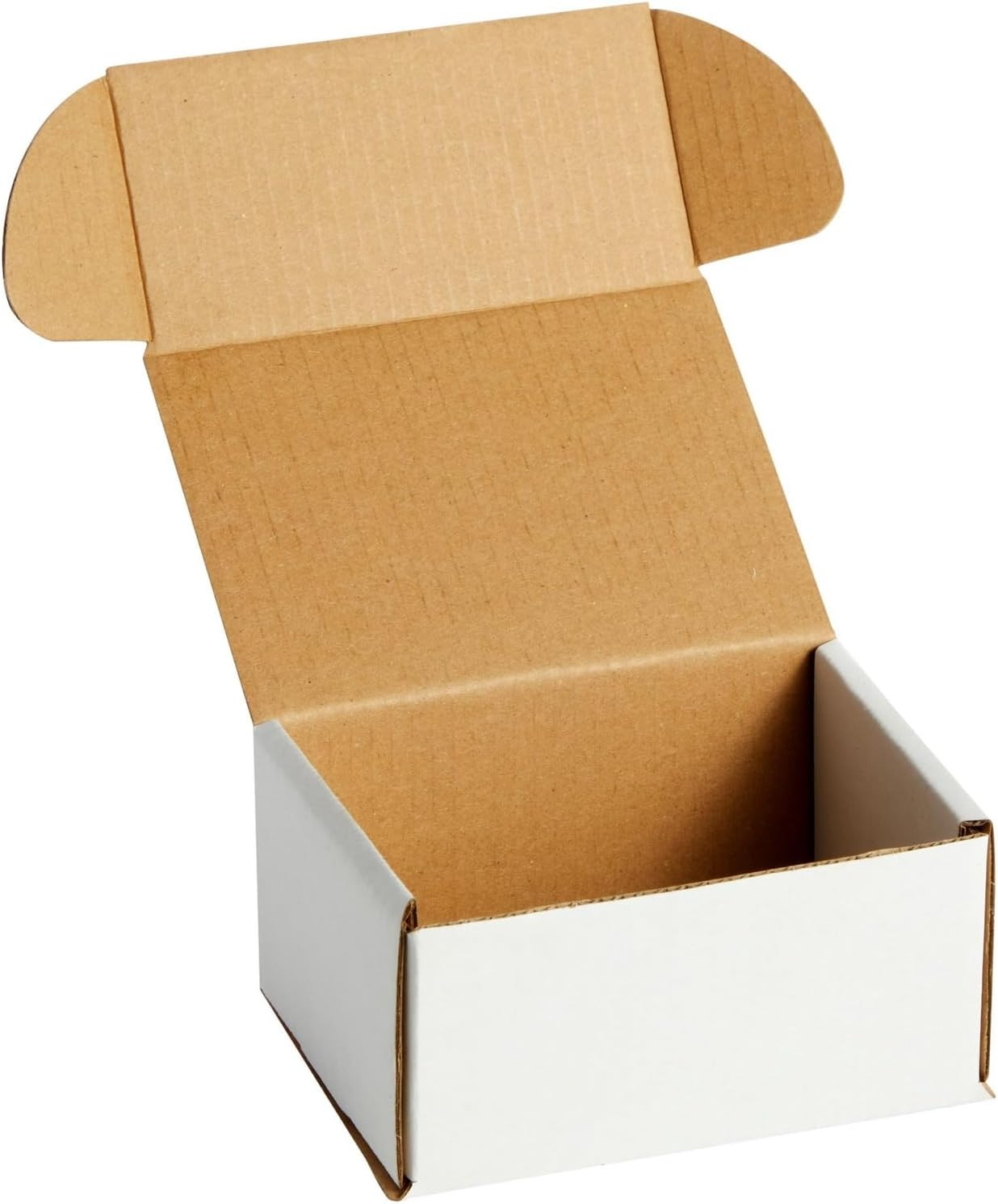 Mailing Box – 50 Pack, White, 4 X 3 X 2 Inch Corrugated Cardboard – Foldable Bus