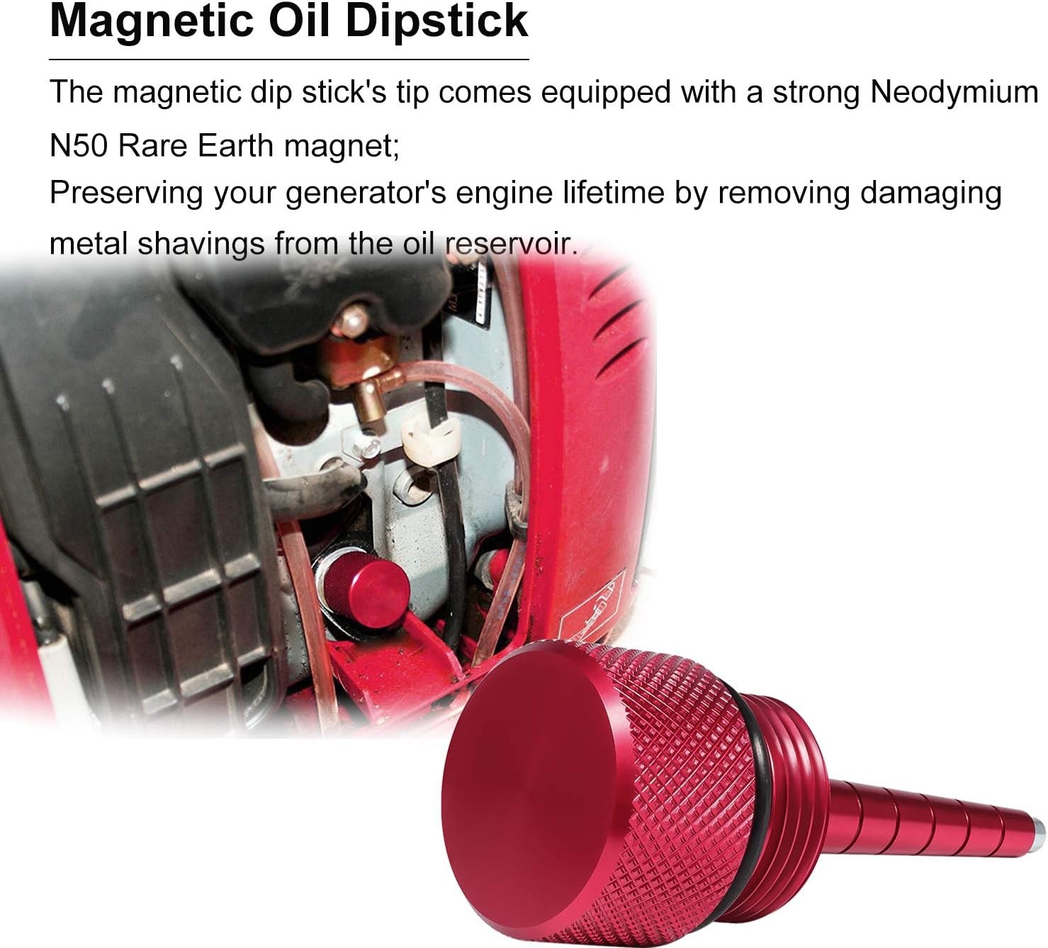 Generator Aluminum Extended Run Gas Cap with Brass Funnel for Honda EU2200i Red