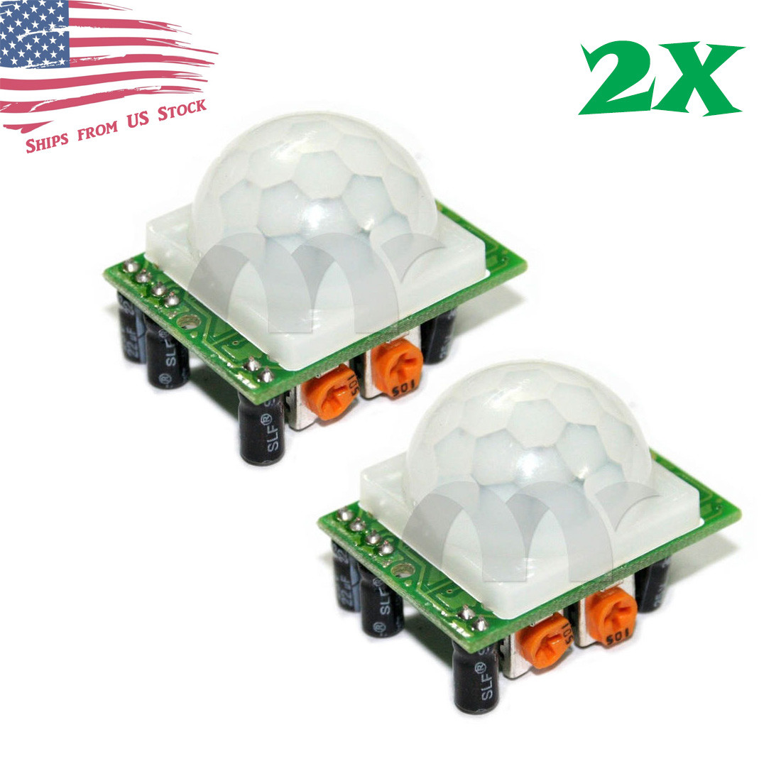 2 Pcs HC-SR501 PIR IR Passive Infrared Motion Detector Sensor Module DIY