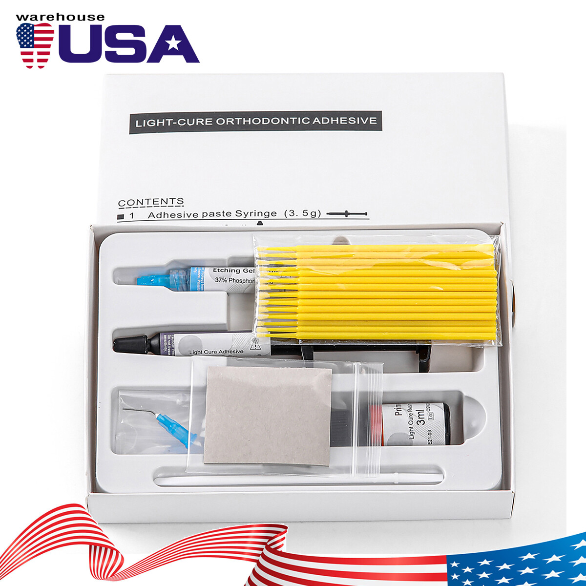 Dental Orthodontic Light Cure Brackets Mini Adhesive Bonding System Kit