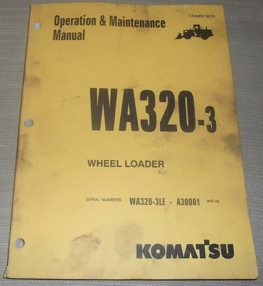 KOMATSU WA320-3 WHEEL LOADER OPERATION MAINTENANCE BOOK MANUAL S/N A30001-UP
