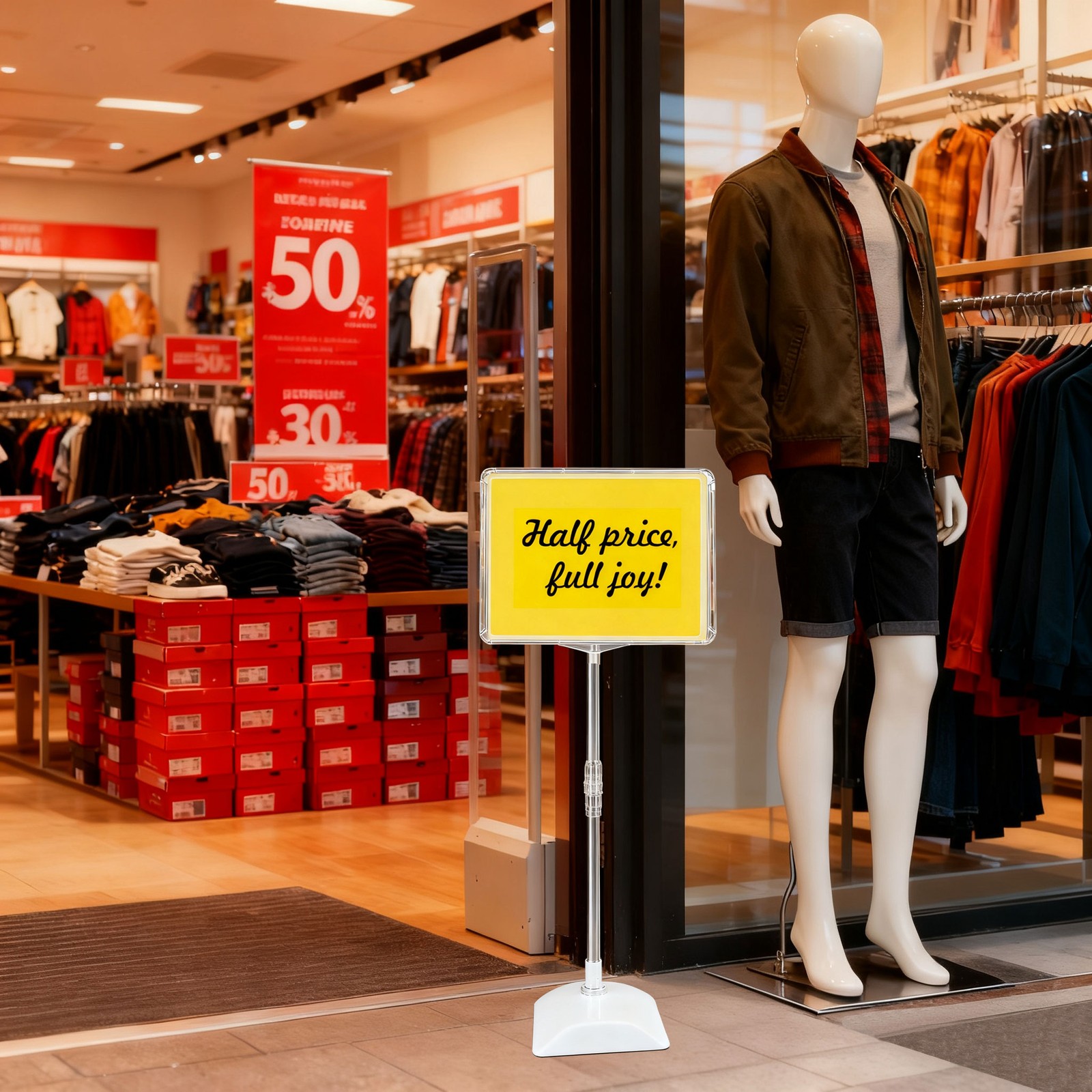 Adjustable Vertical Display Rack A4 Clear Sign Holder Store Advertise Easy Setup