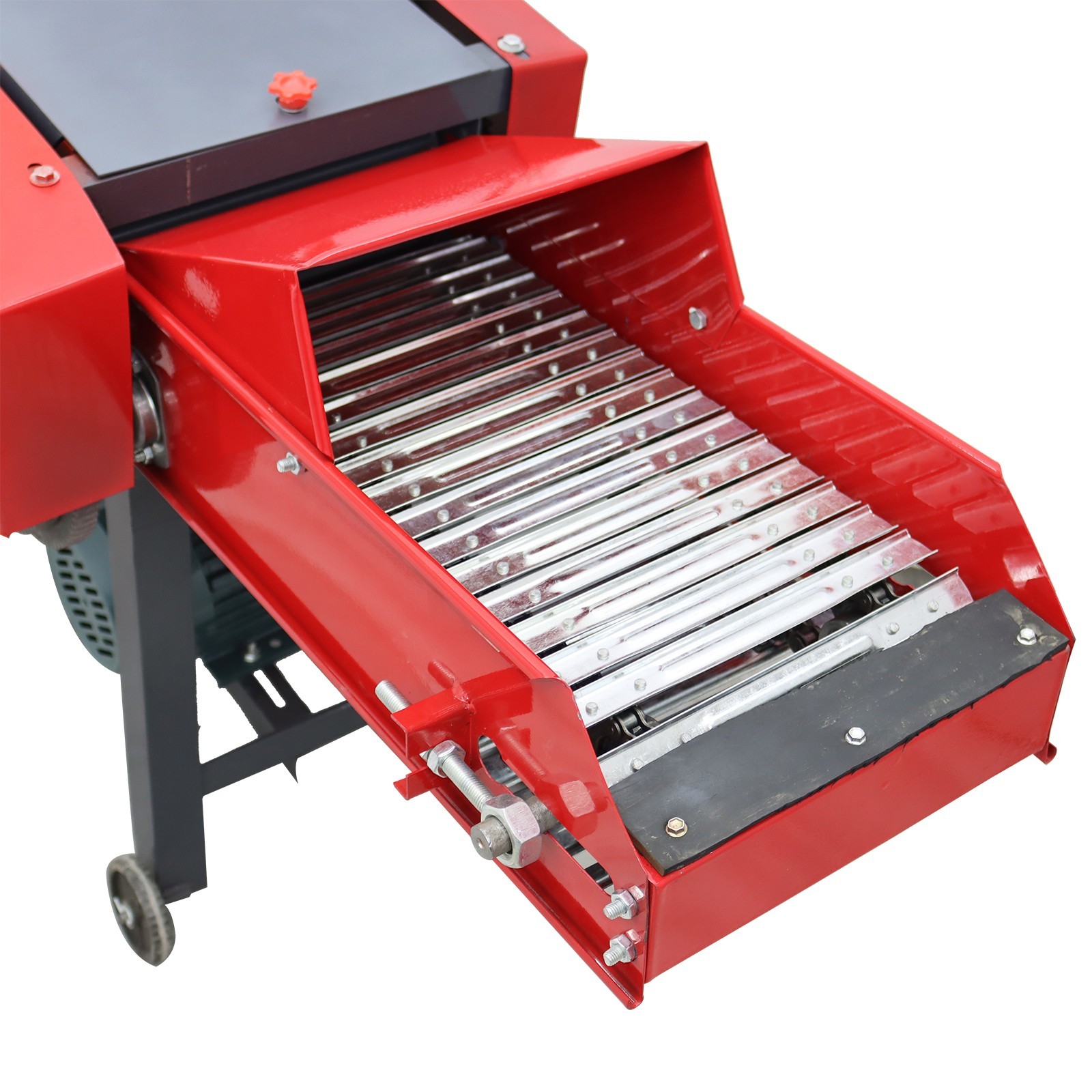 Auto Feed Hay Crusher 220V Straw Corn Cutter Pulverizer 6 Blade with Conveyor