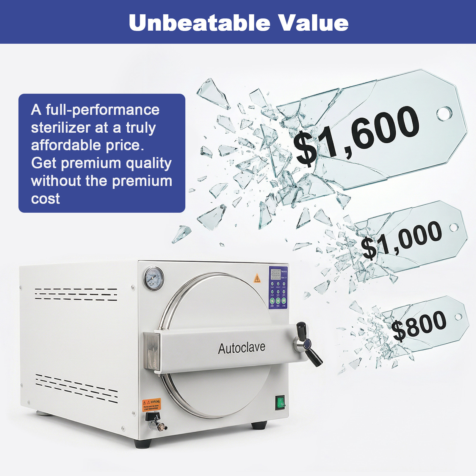 23L Autoclave Steam Sterilizer Medical Premium Material Auto Pressure Release
