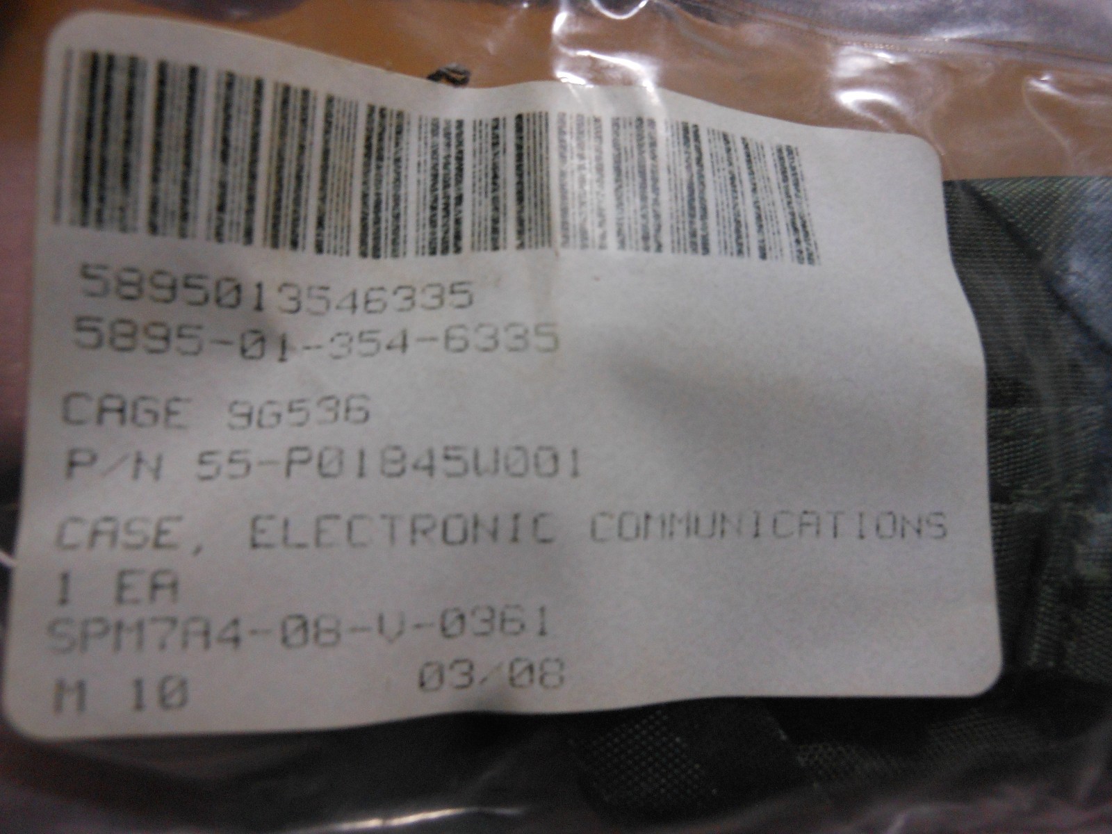 MOTOROLA ELECTRONIC SOFT CASE PART # 55-P01845W001 NSN: 5895-01-354-6335