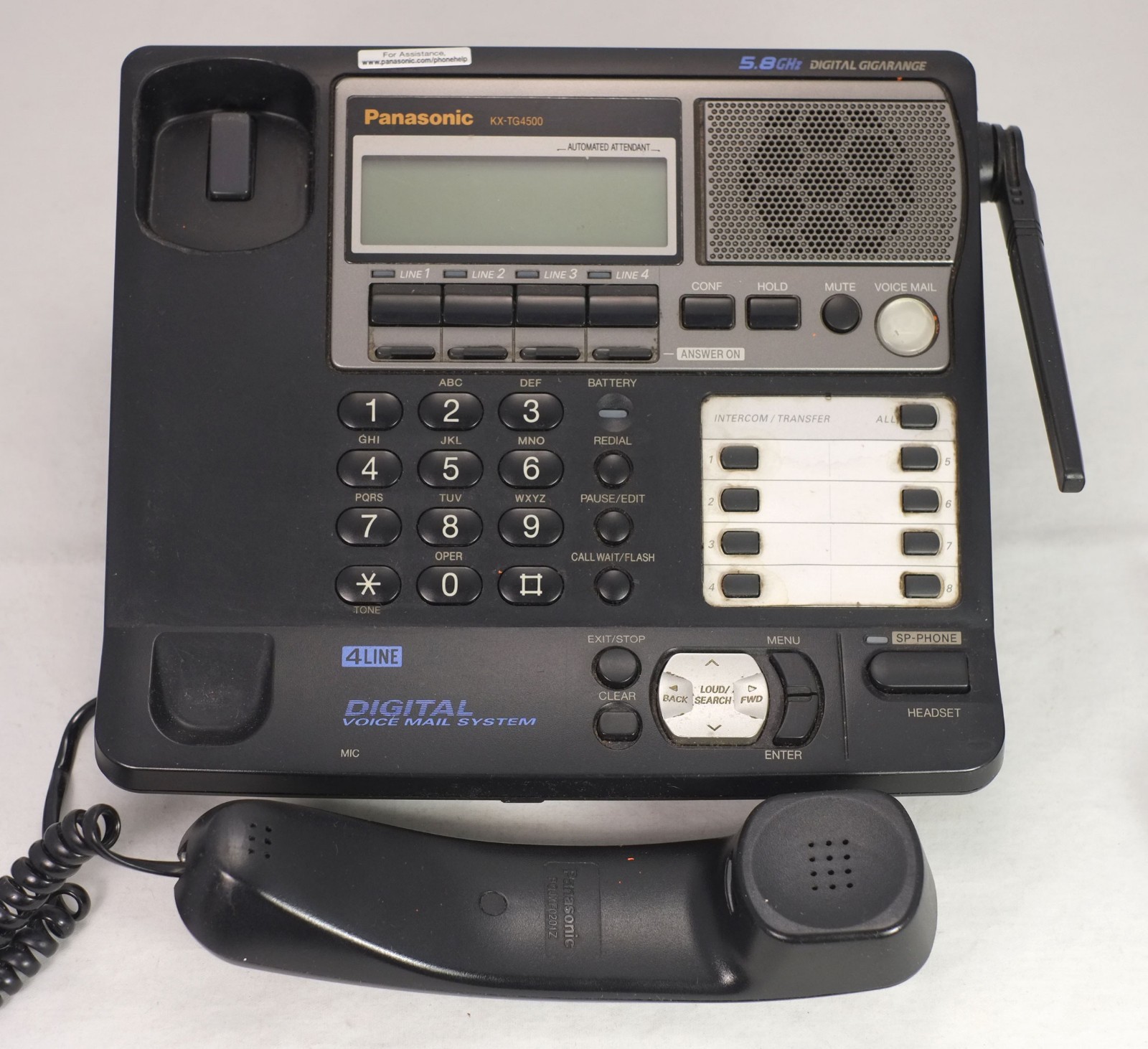 Panasonic KX-TG4500B 4-Line Cordless Phone Base