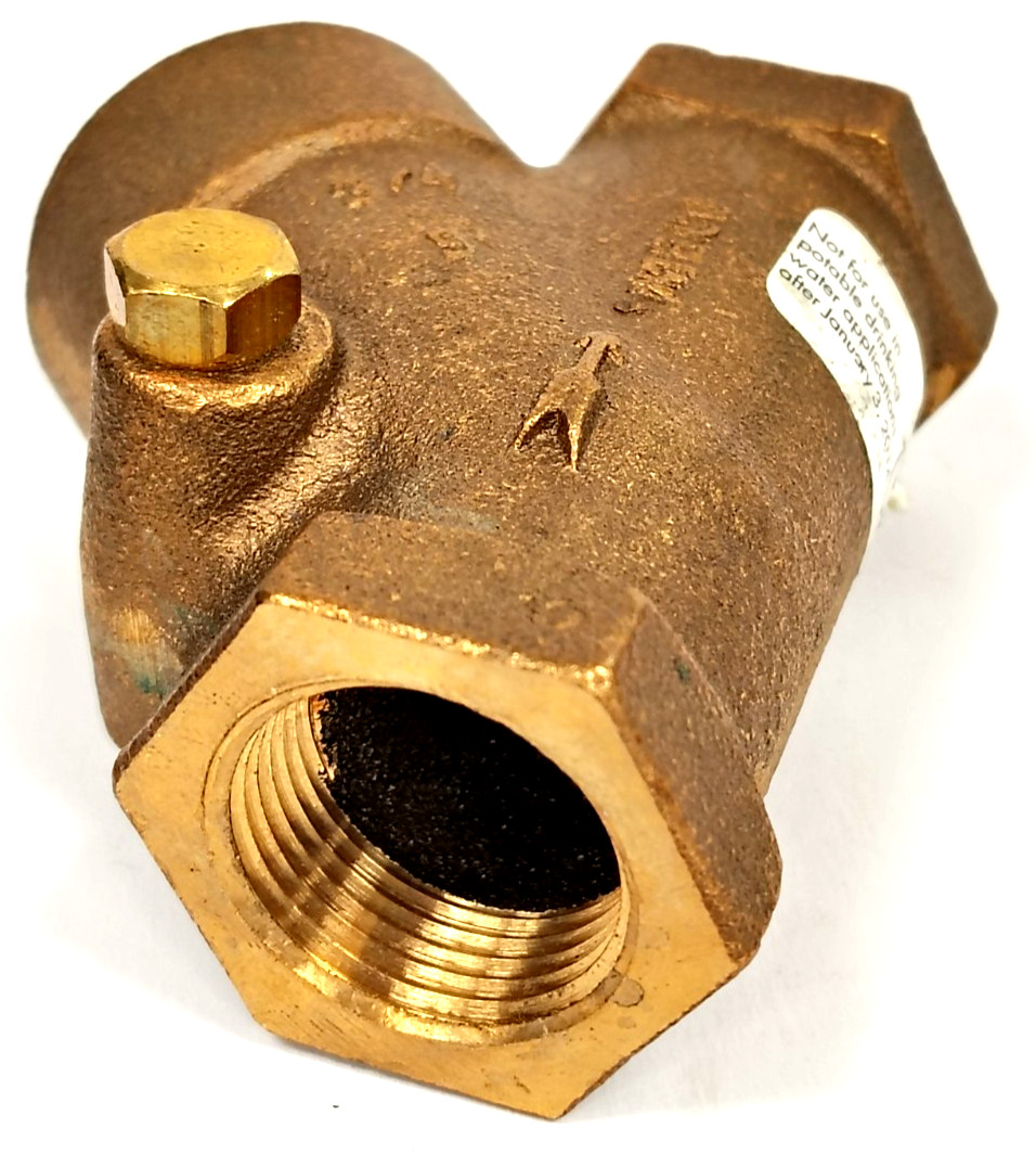 DUCO 3/4″ FEMALE NPT BRASS Y-CHECK VALVE 300 WSP 600 CWP 3-1/8″ OAL