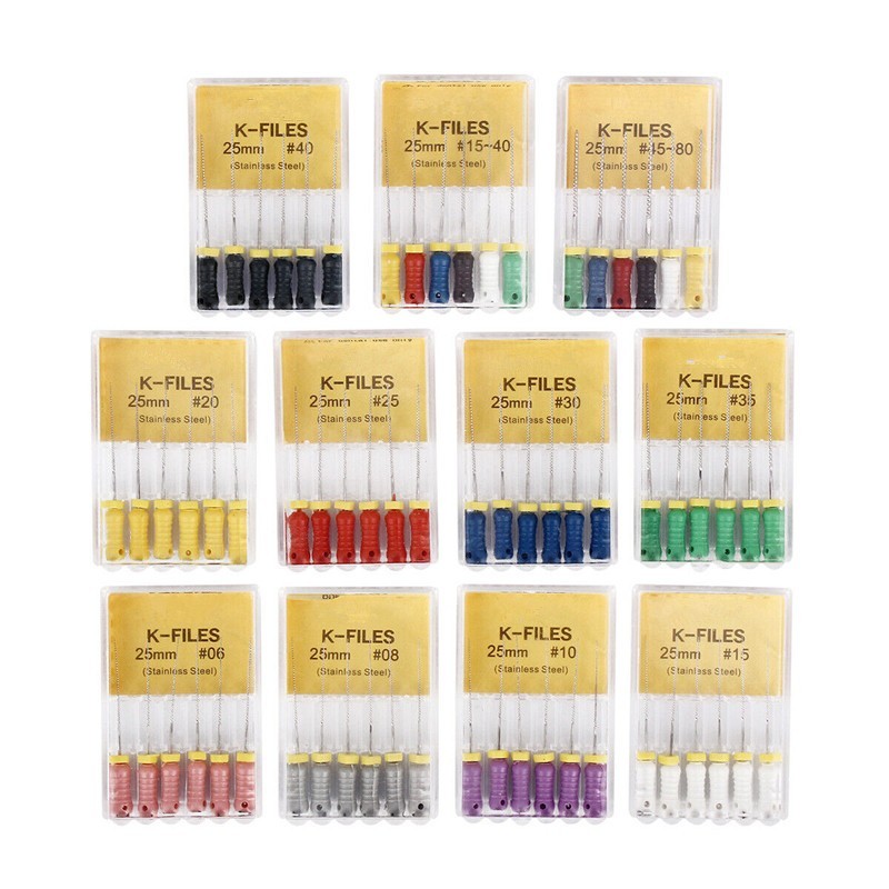 Dental Mani Style Endo Root Canal K Files Stainless Steel Hand Use 21/25/31mm
