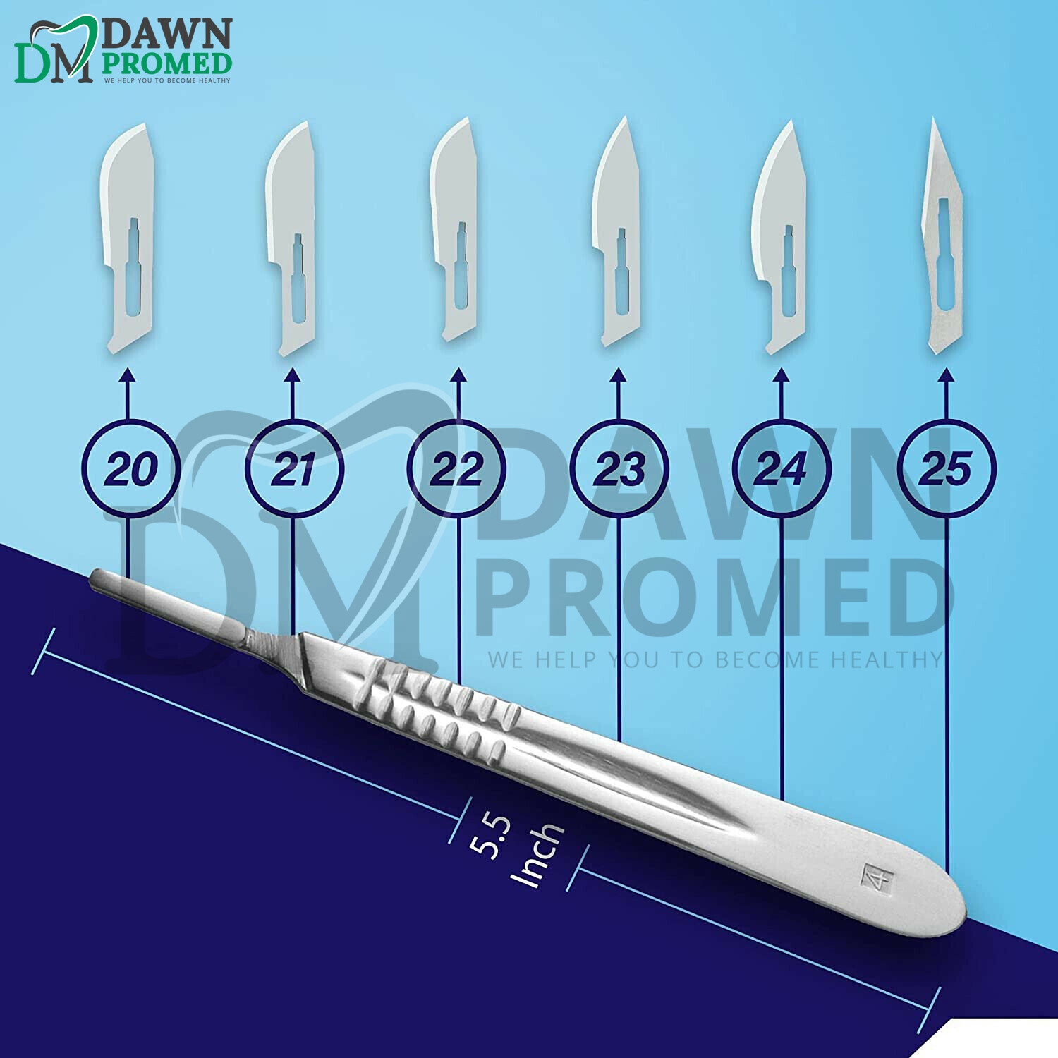 100 Sterile Surgical Blades #25 with Scalpel Handle #4 Medical ENT Dental