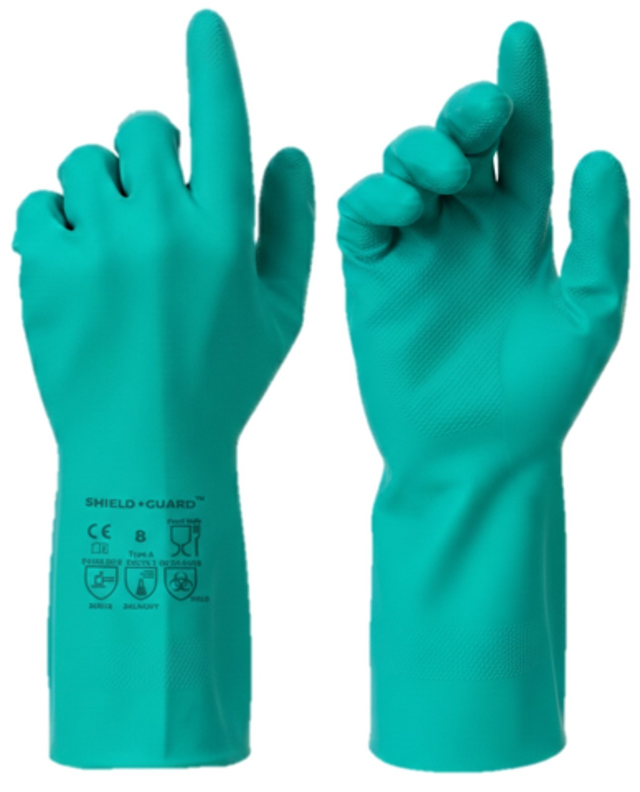 1 DZ 11 Mil Powder Free Chemical Resistant Diamond Textured Nitrile Gloves – M
