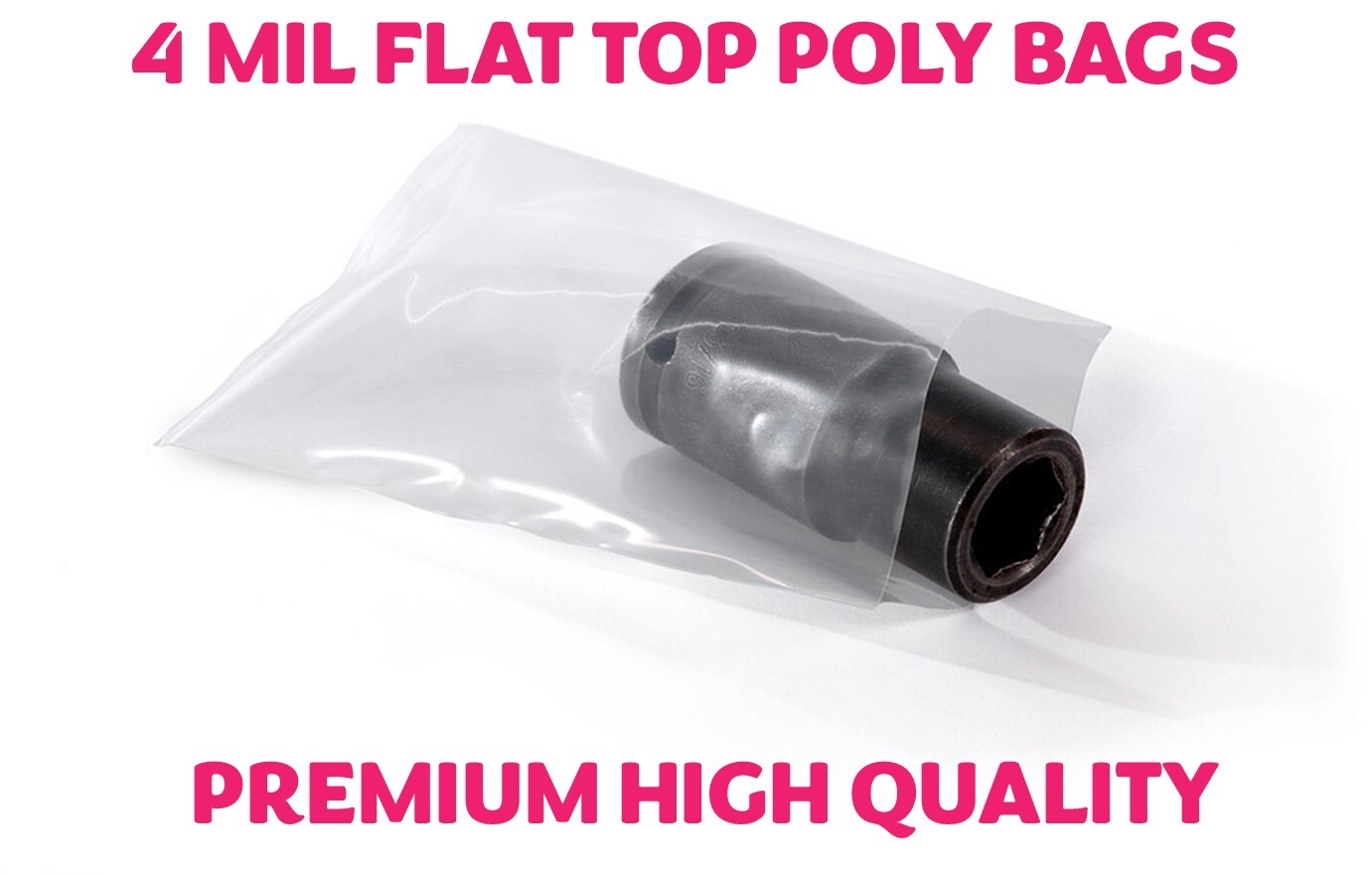 100 Pack Multiple Sizes Clear Poly Bags 4Mil Flat Open Top Plastic Packaging
