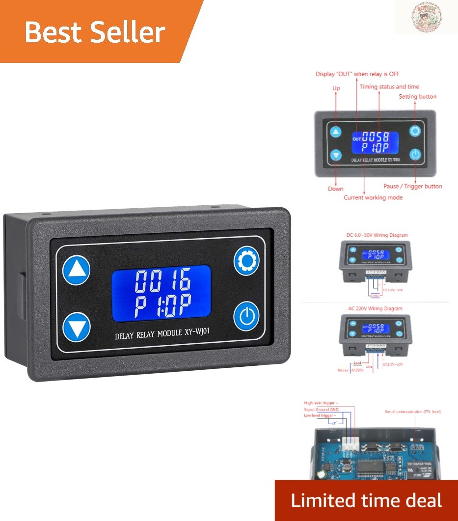 Versatile DC 6-30V Delay Relay Module with Screw Connector for Easy Installation