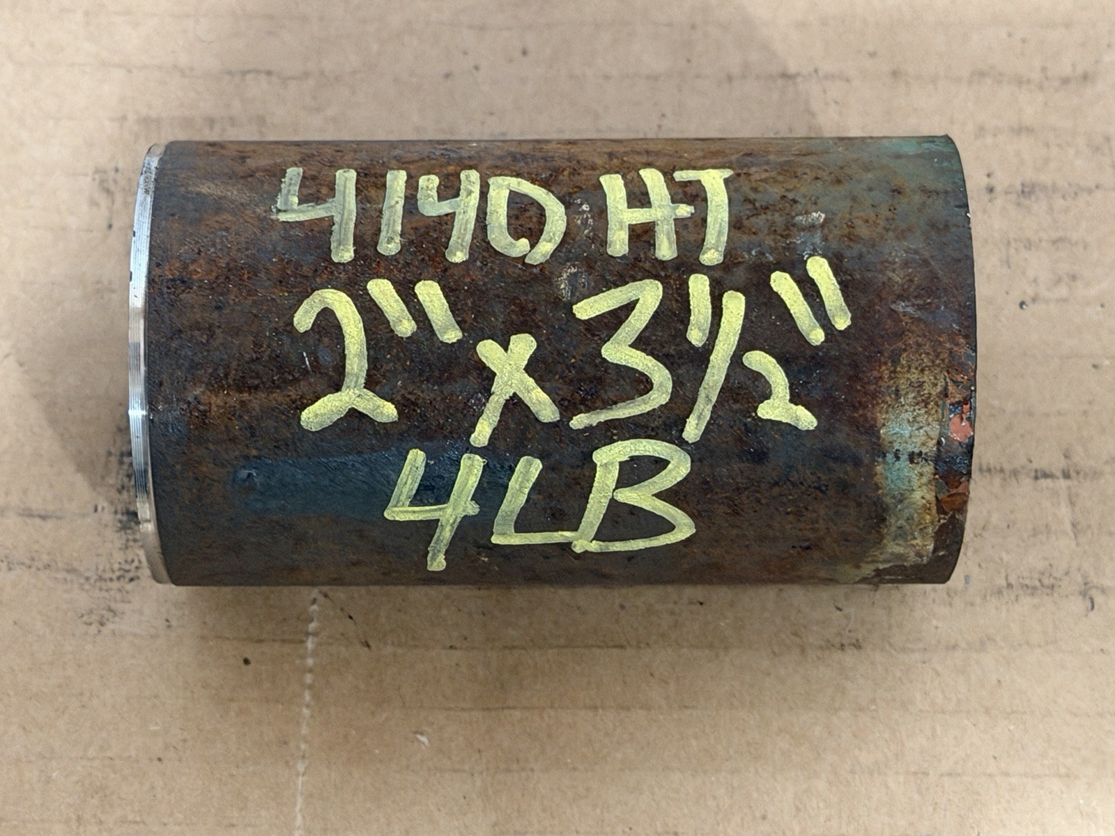 One Piece 4140 Hot Rolled Steel Bar Round Stock Heat Treated 2” OD x ~3 1/2”