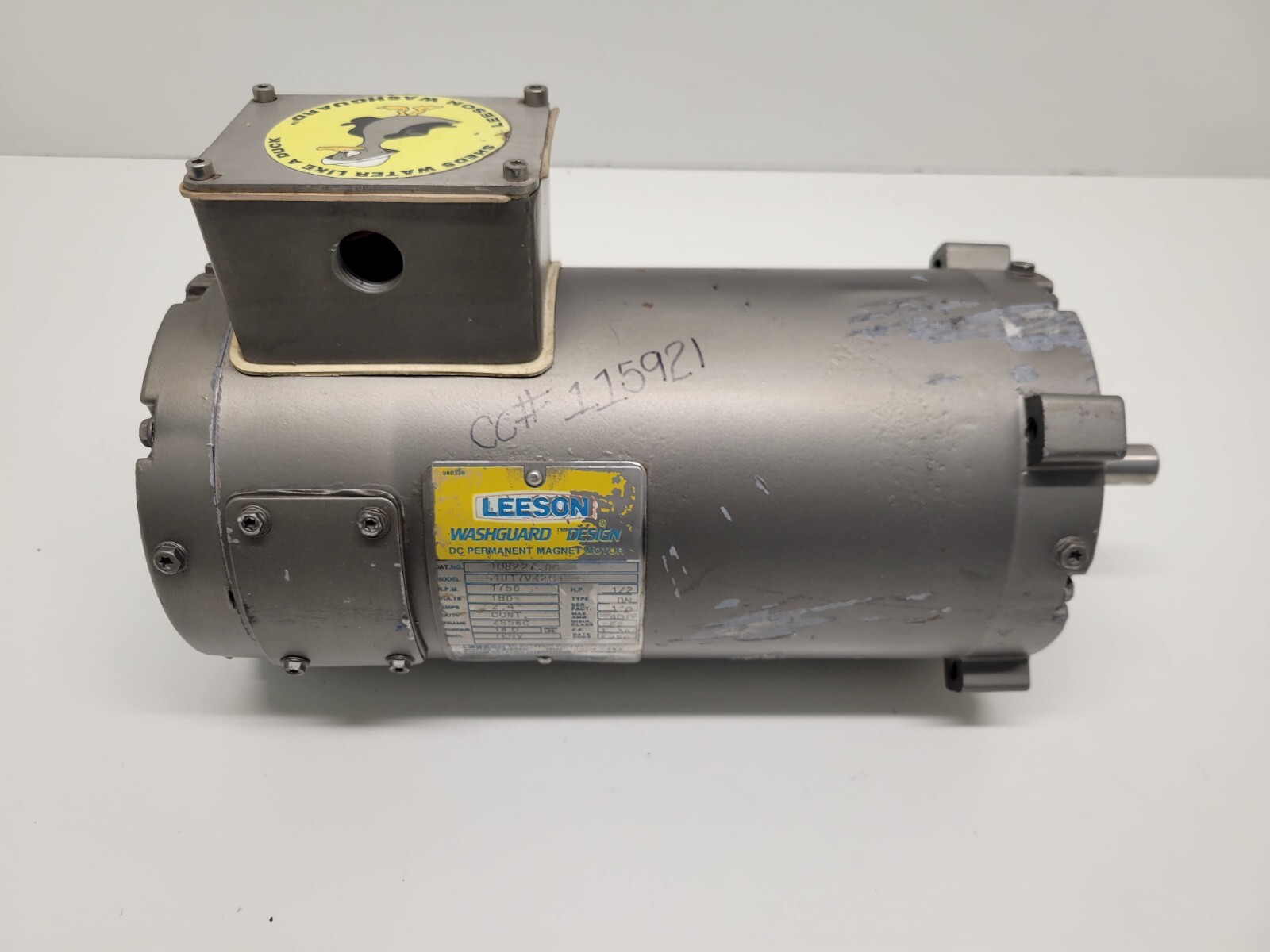 GOOD USED! LEESON WASHGUARD 180V 2.4A 1/2HP MOTOR C4D17VK2C 108227.00