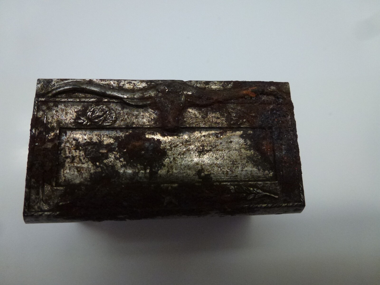 OLD VINTAGE RARE IRON STAMP BLOCK PRINT IMAGE OF LONGHORN AS IS Rust & Corrosion