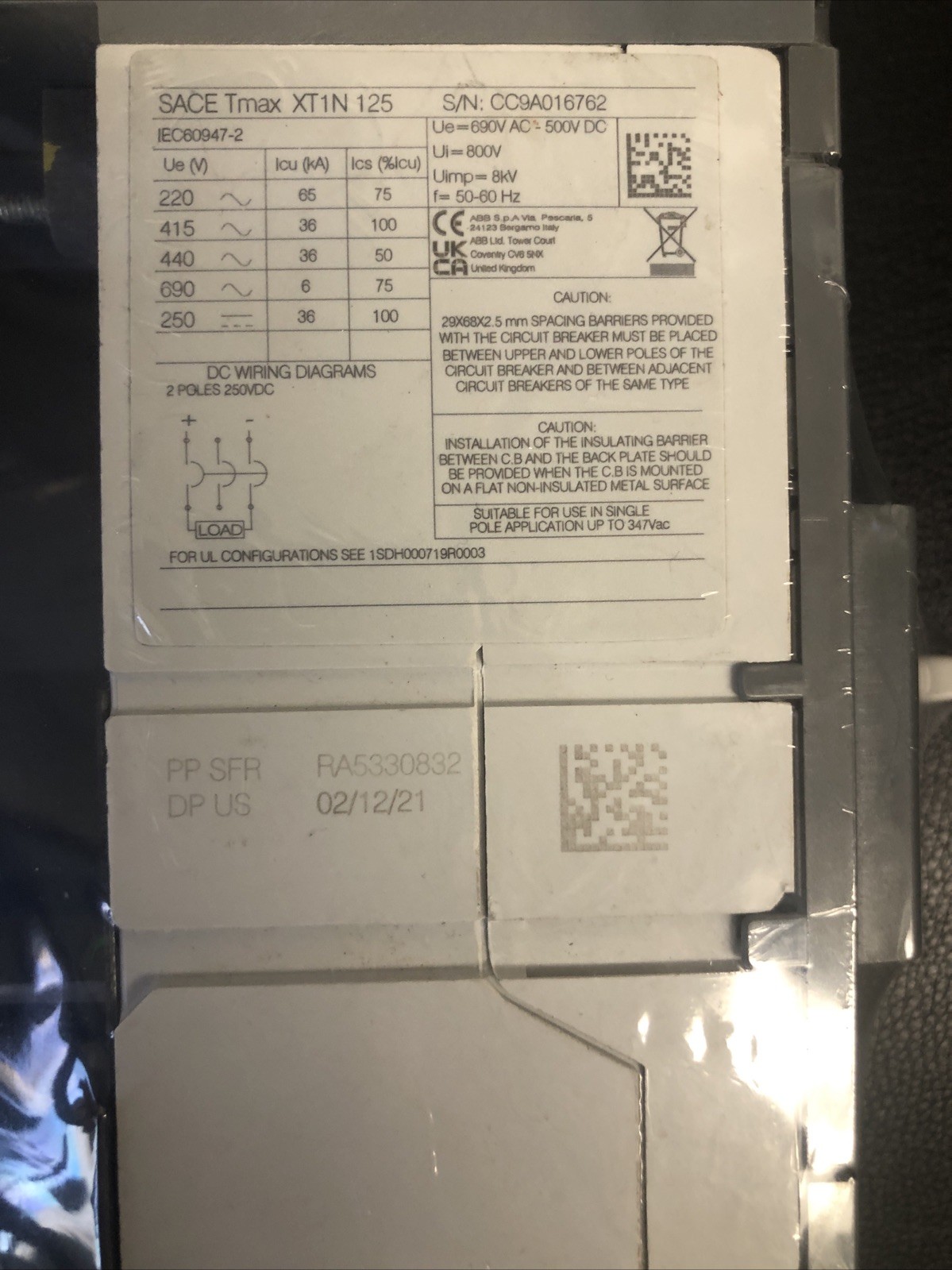 🔥ABB XT1HU3030AYD000XXX CIRCUIT BREAKER 30A 3P**NEW SURPLUS**🔥