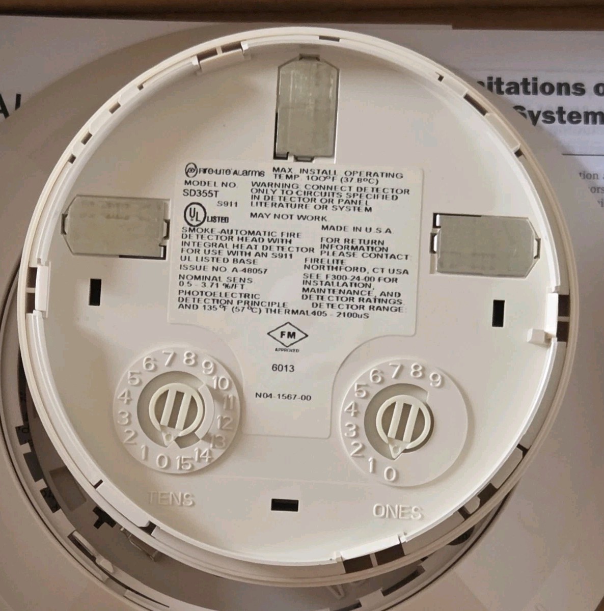 FIRE-LITE SD355T COMBO PHOTO SMOKE/135° FIXED TEMP HEAT DETECTOR – NEW 4 AVAIL.