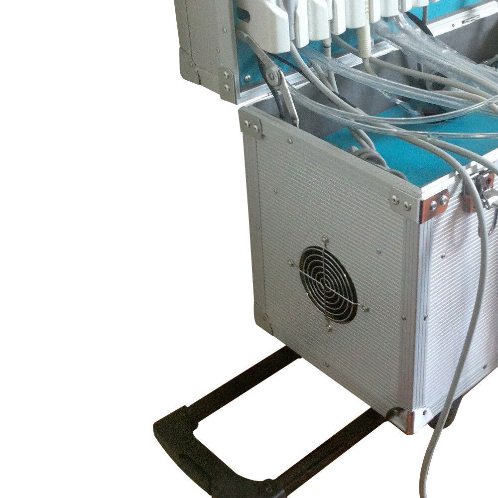 Portable Dental Mobile Delivery Unit Rolling Box Air Compressor Suction 4 Hole