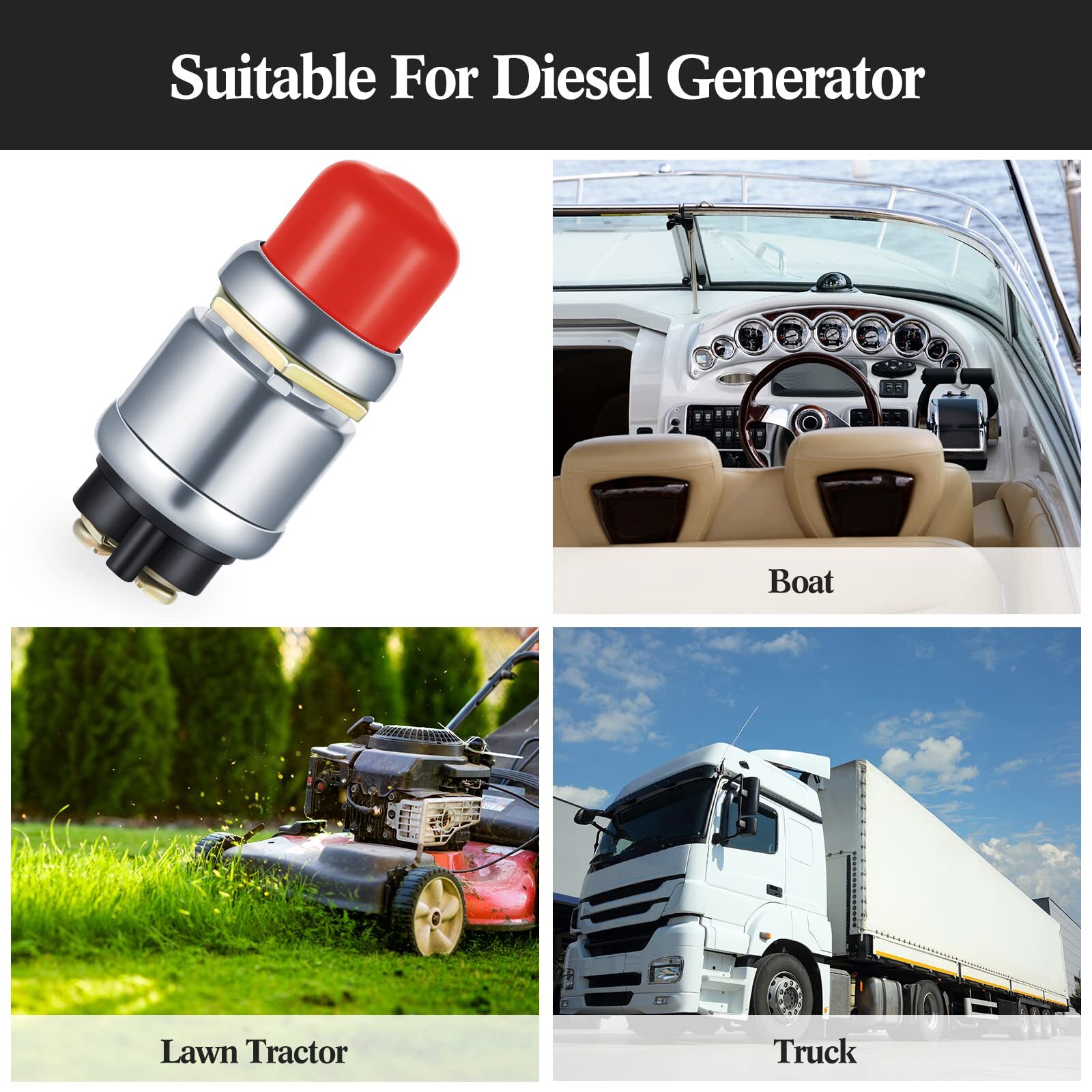 Engine Start Push Button Momentary 12V and 24V Waterproof Push Button Switch …