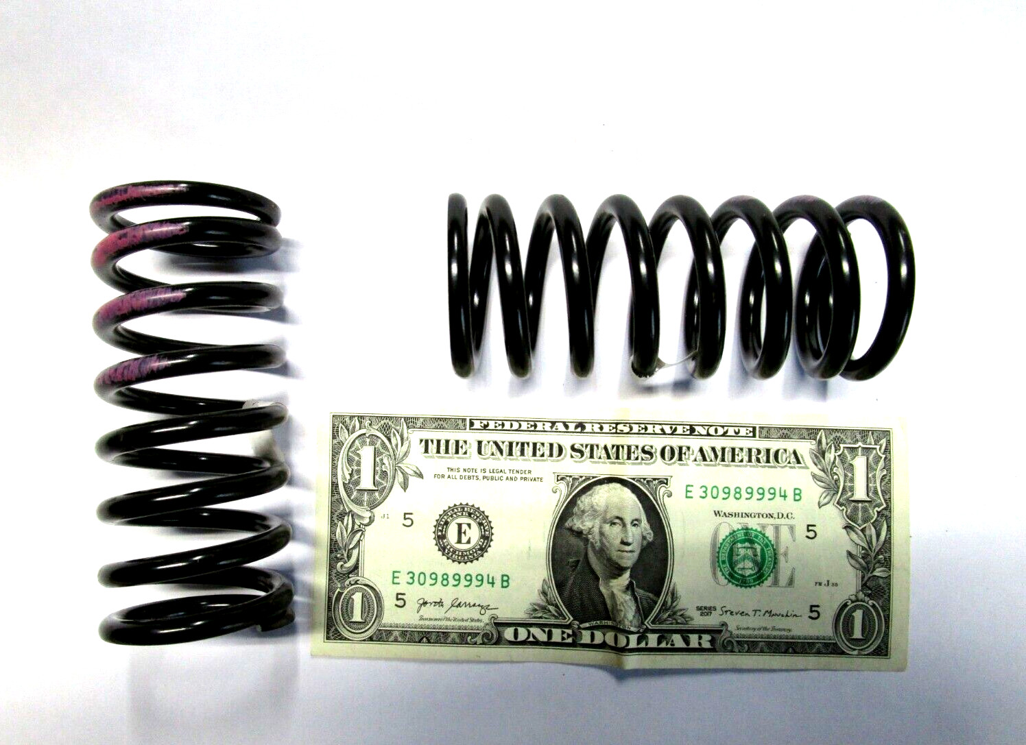 Lot of 2 Black Compression Springs 1 11/16″ Diameter 3 7/8″ Long – 163 lbs/Inch