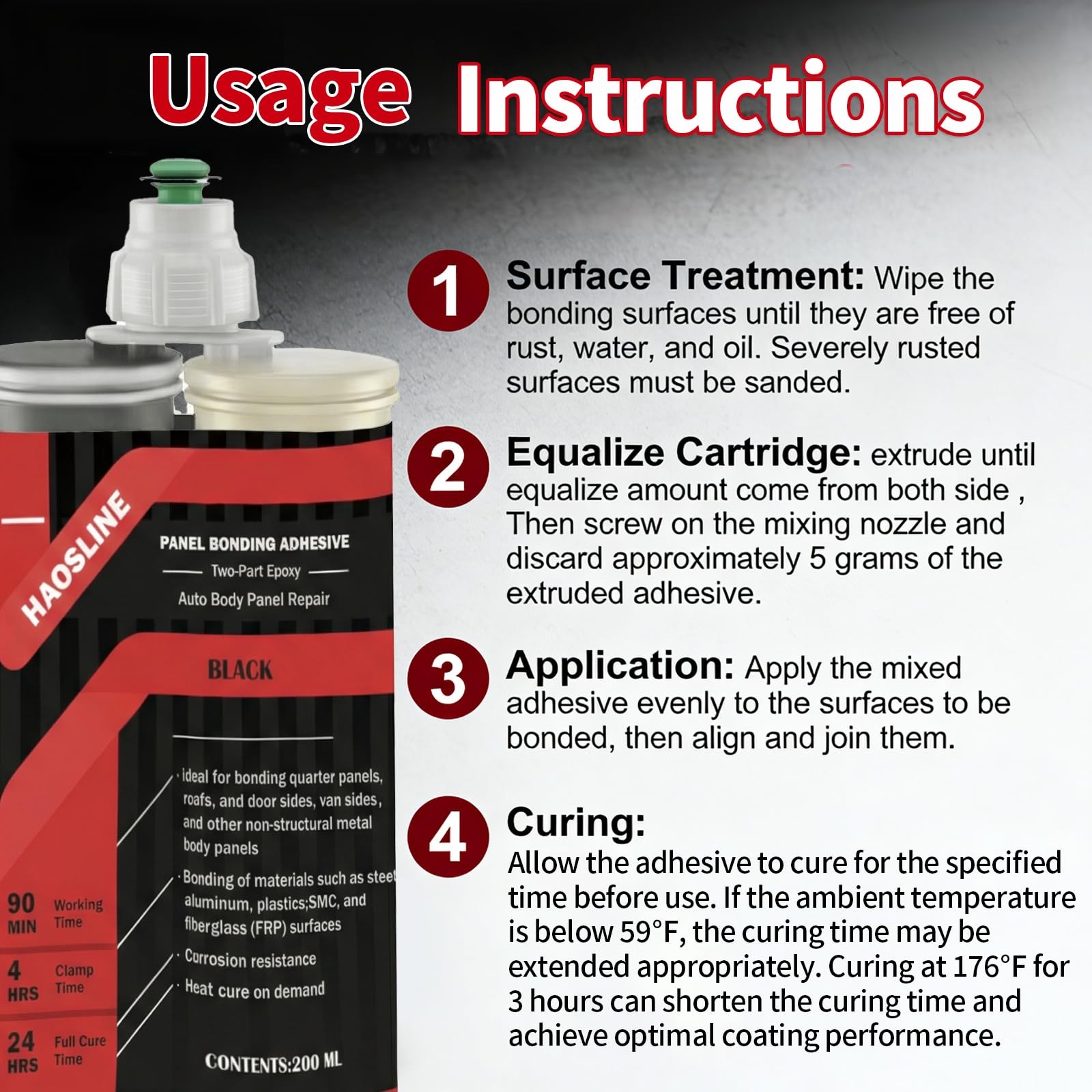 Panel Bonding Adhesive for Auto Body Panel Repair,TwoPart Epoxy,Bonds Metal &…
