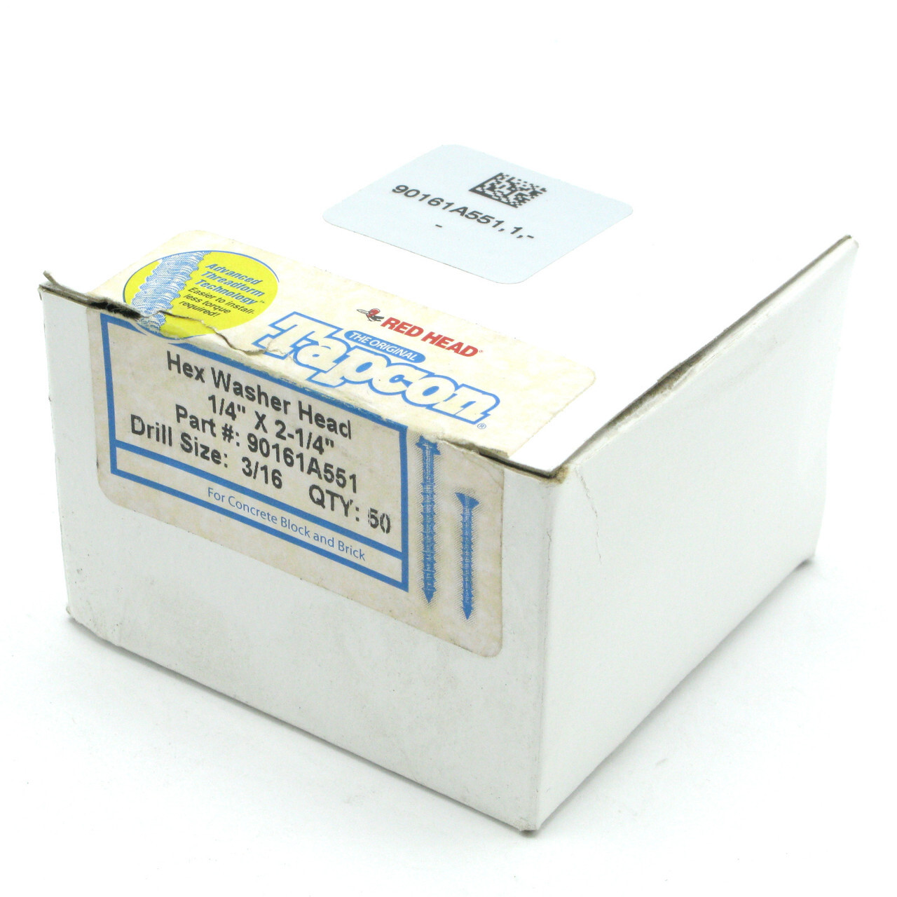 RedHead Blue Hex Head Tapcon Concrete Screw, 1/4″ x 2-1/4″