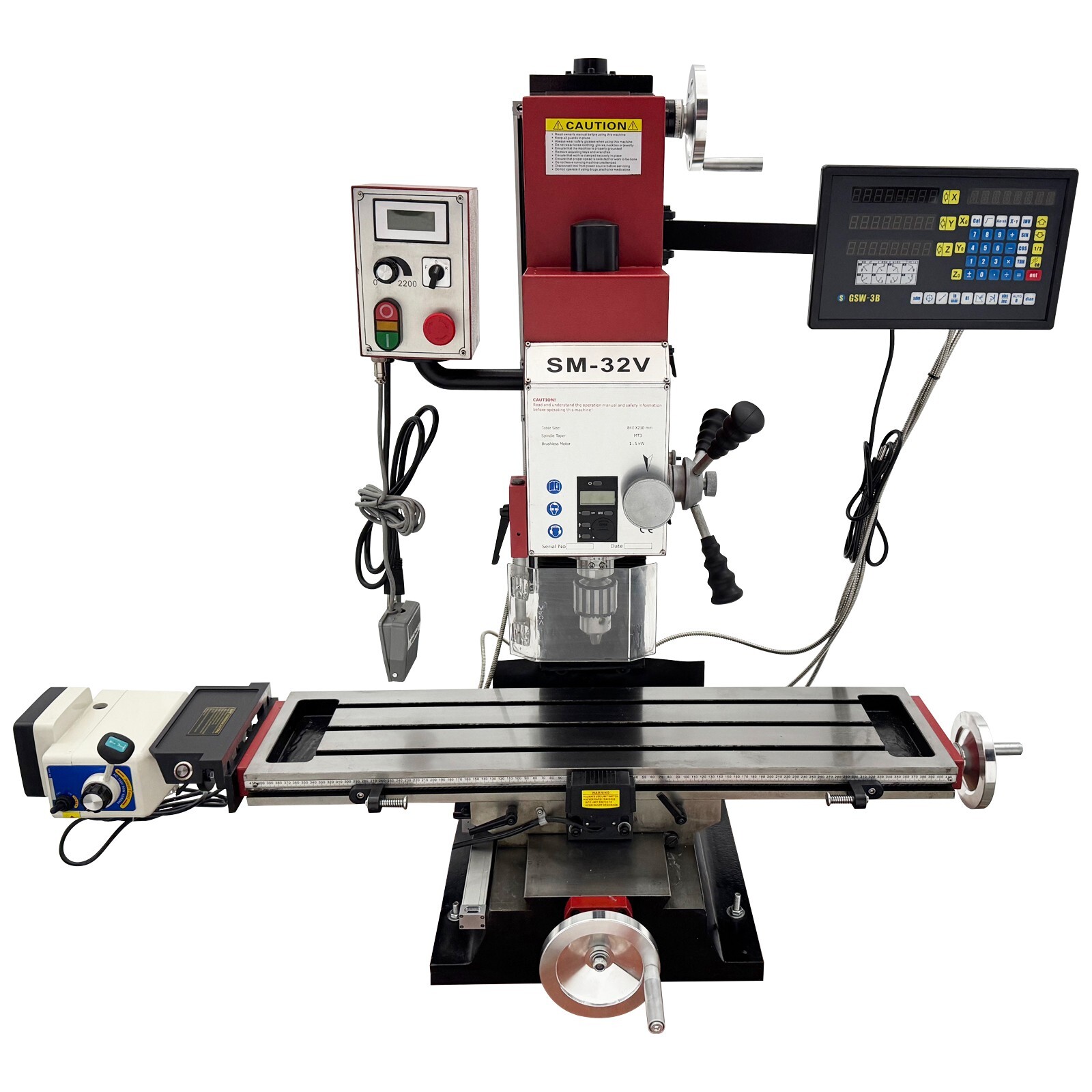 Precision Brushless Milling and Drilling Machine+Axis X Power Feed+Grating Ruler