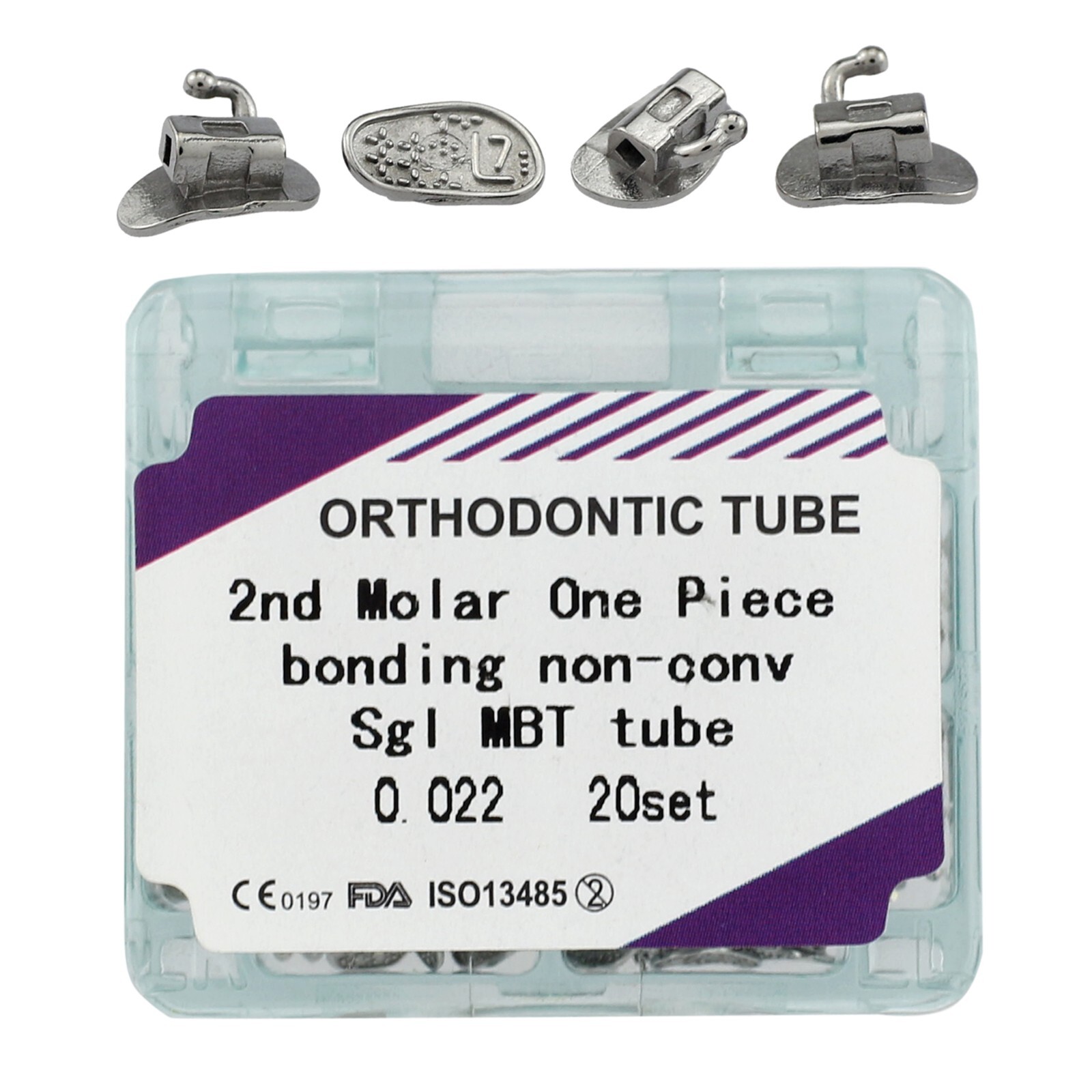 20 Sets Orthodontic Molar Bracket Buccal Tubes Roth MBT 022 1st 2nd ortodoncia