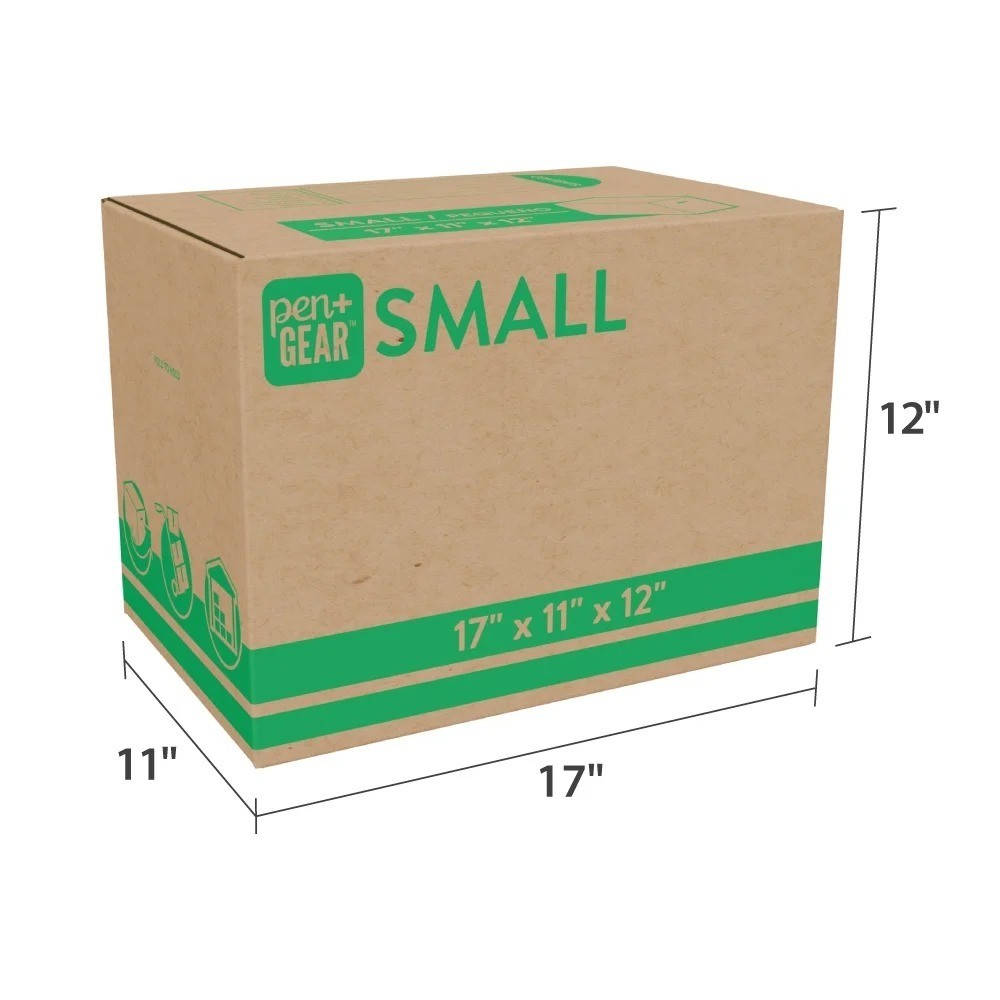 (10 pack) Small Moving Boxes, 17 in. L x 11 in. W x 12 in. H, Kraft