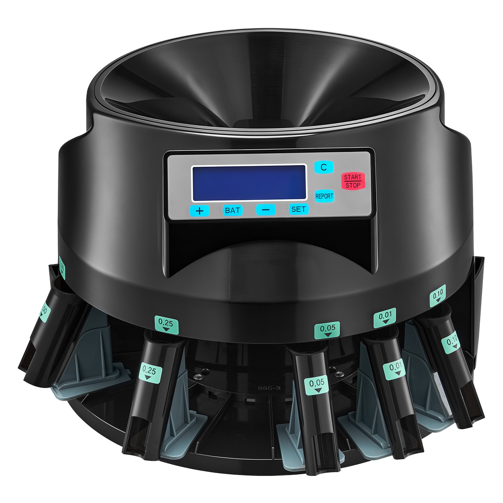 Uimoso Automatic Coin Counter & Sorter,5Denominations,225 Coins/Min, LCD Display