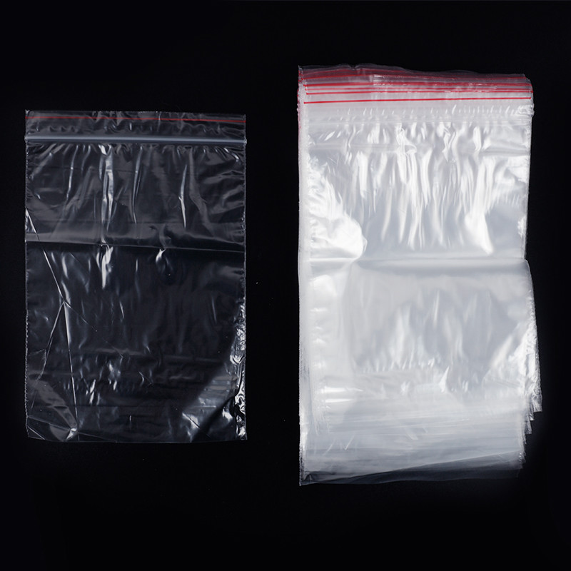 100pcs Clear Plastic Bag Grip Self Seal Resealable Mini Packing Bags