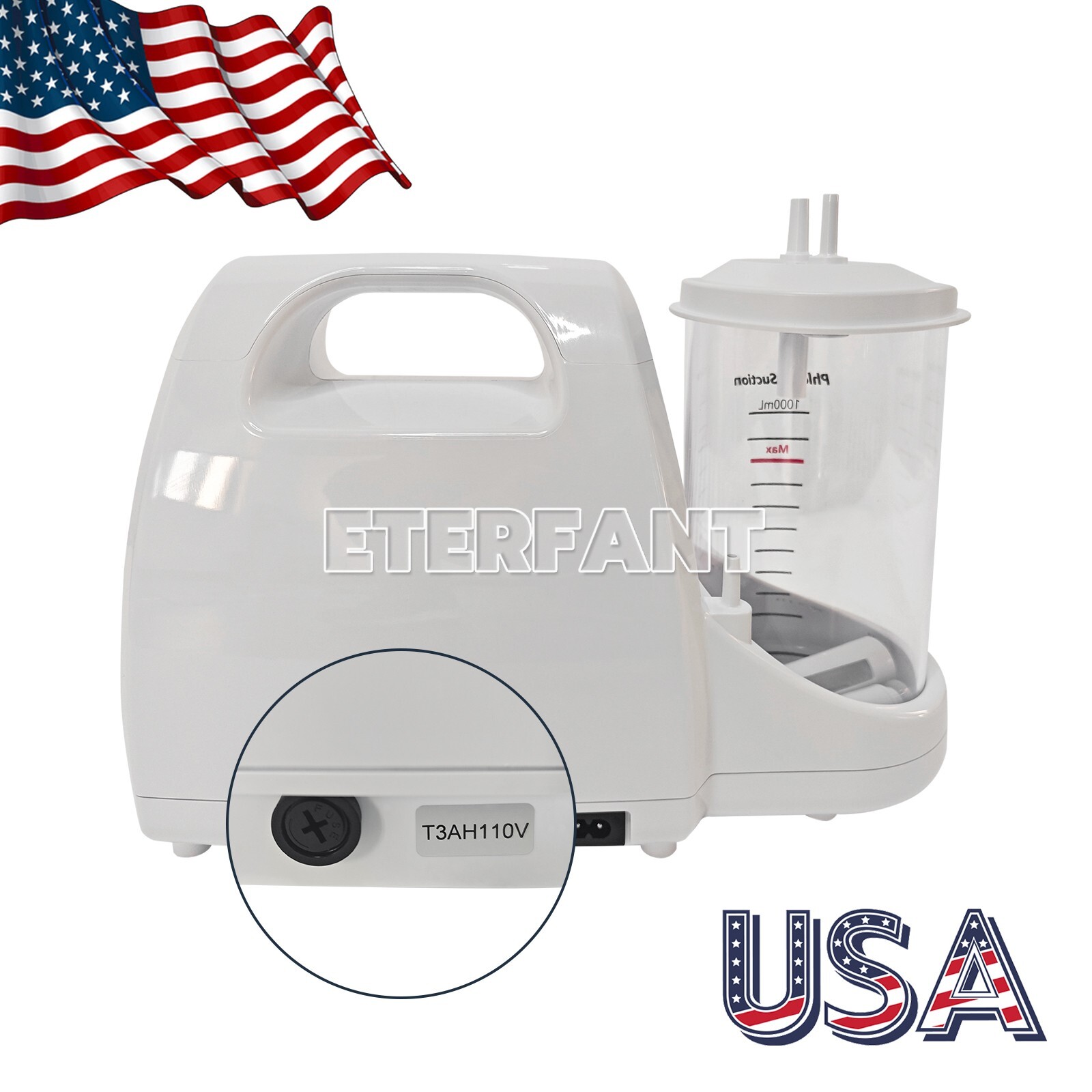 Portable Dental Suction Machine Oral Emergency Vacuum Phlegm Suction Unit US