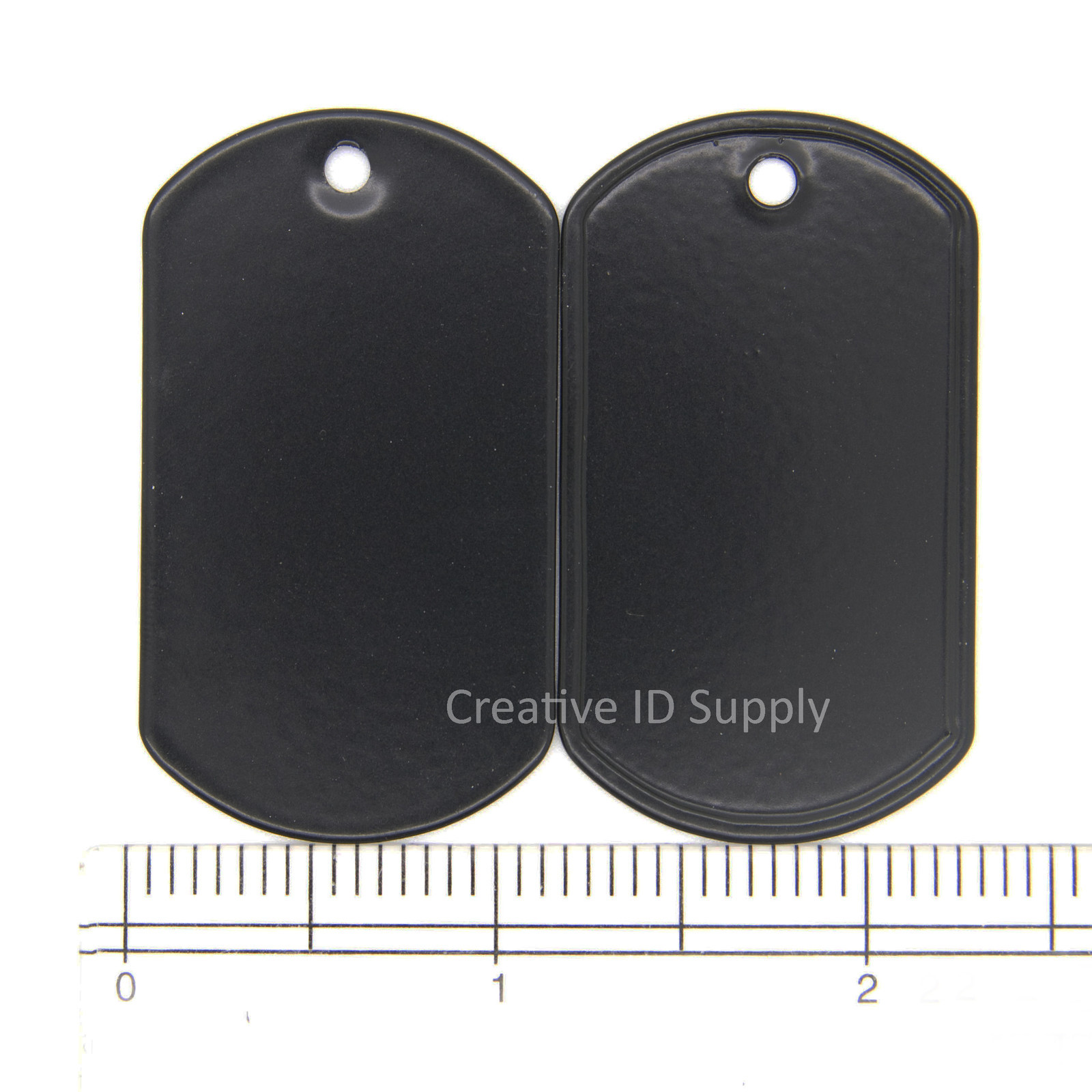 PACK OF 25 BLACK STAINLESS STEEL DOG TAG MILITARY SPEC BLANK FOR ENGRAVE