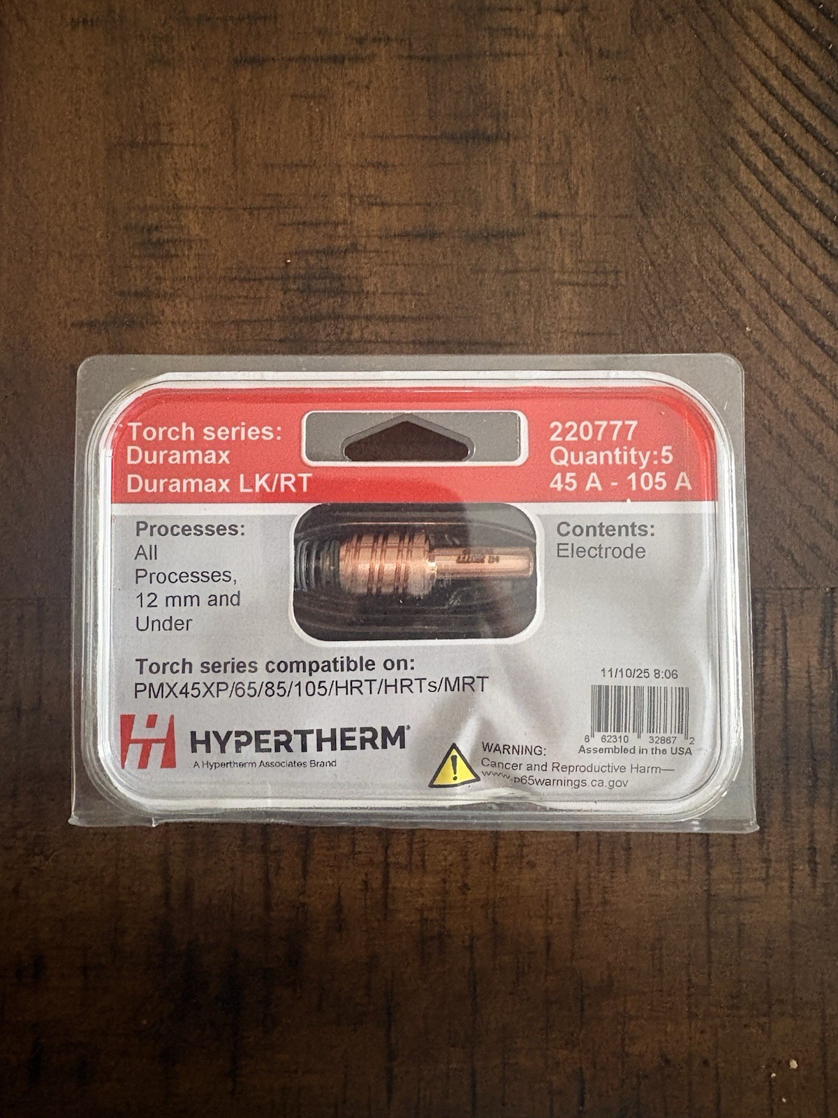 Hypertherm Genuine Copper Plus Electrodes For Duramax Torches 220777 – 5 Pack