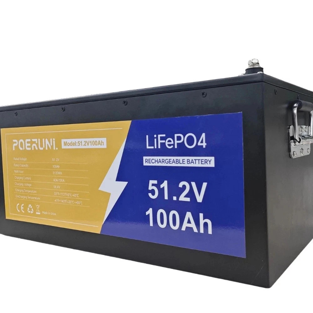 POERUNI 12V 300Ah LiFePO4 Battery 4000+ Deep Cycles 3840Wh 200A BMS for RV Solar