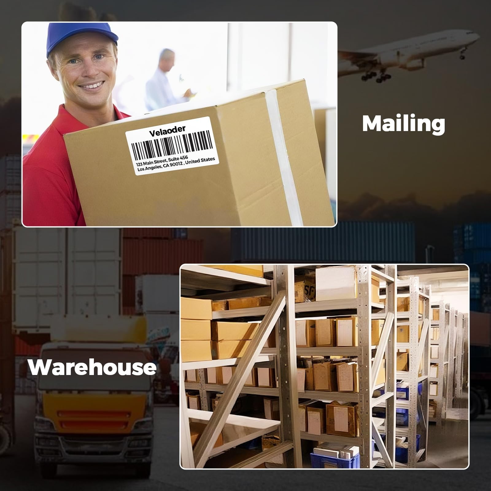 2.25×4 Direct Thermal Shipping Labels – 12 Rolls, 4200 Self-Adhesive Mailing Lab