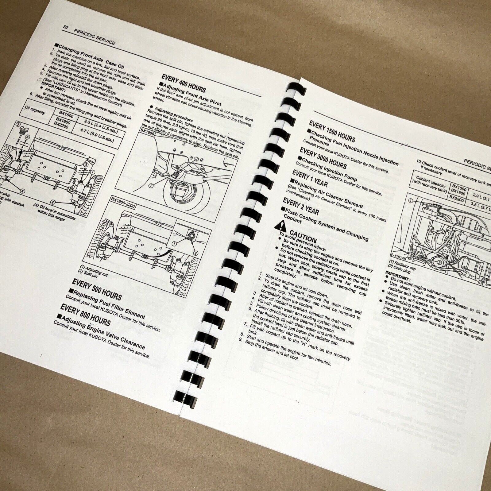 Operators Manual for Kubota BX1500 BX1800 BX2200 Tractor Owners Maintenance